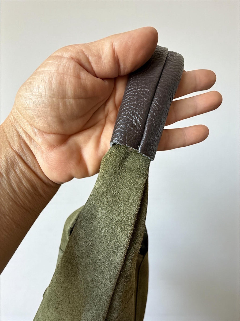 Large Green Suede slouchy boho hobo