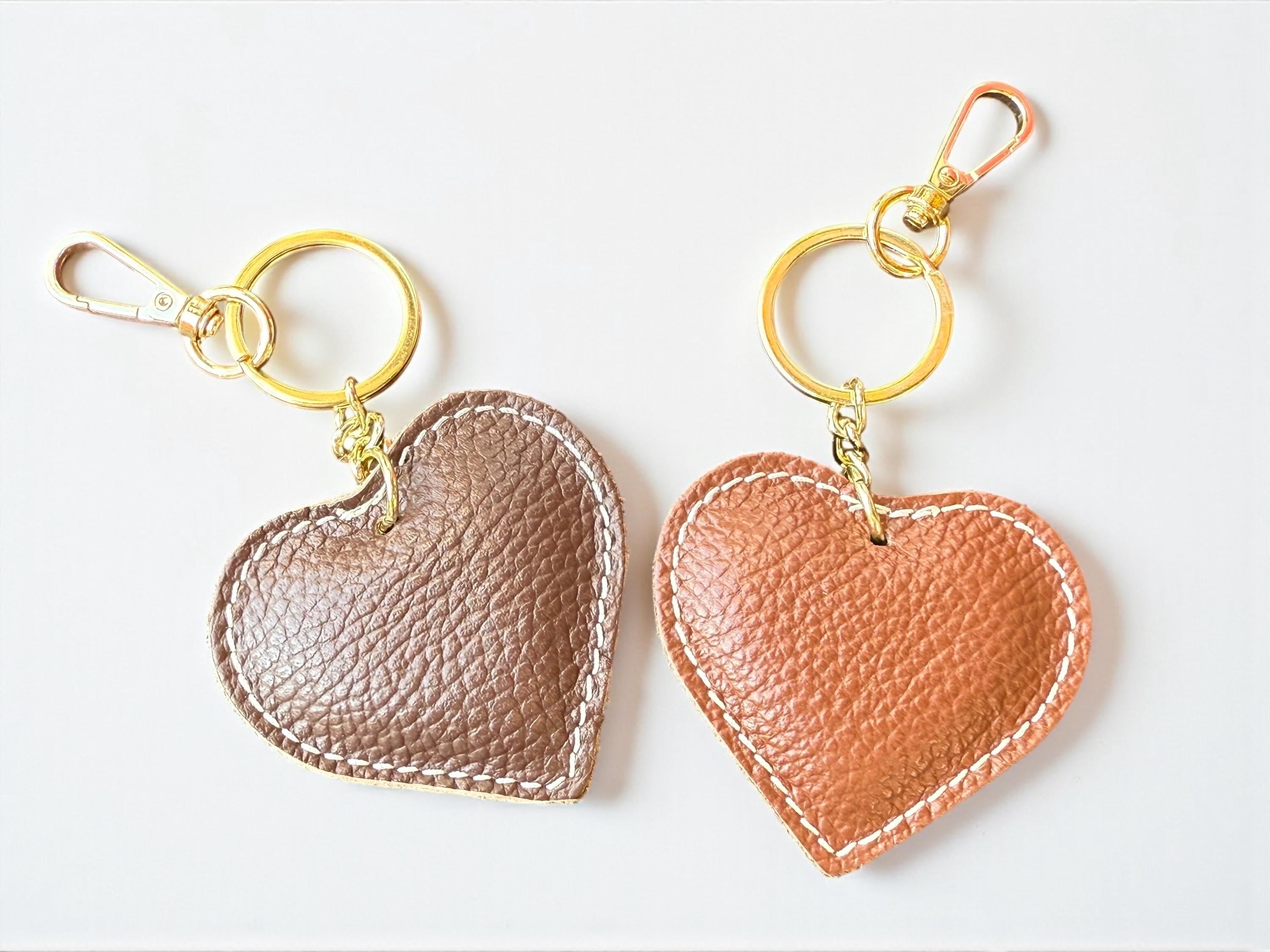 Heart-Shaped Leather Bag Charm