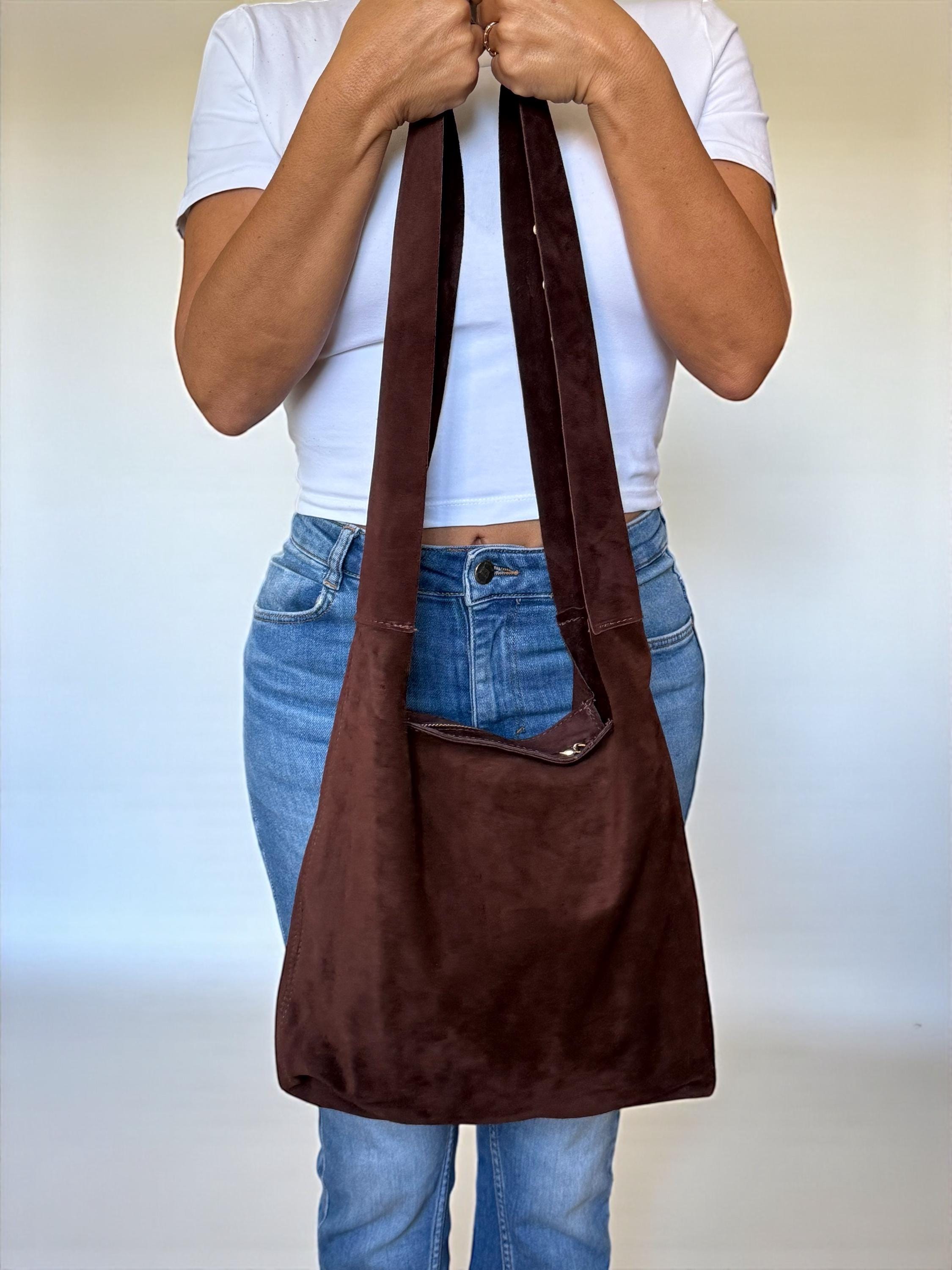 Large Ultra-Soft Studded Suede Shoulder Bag