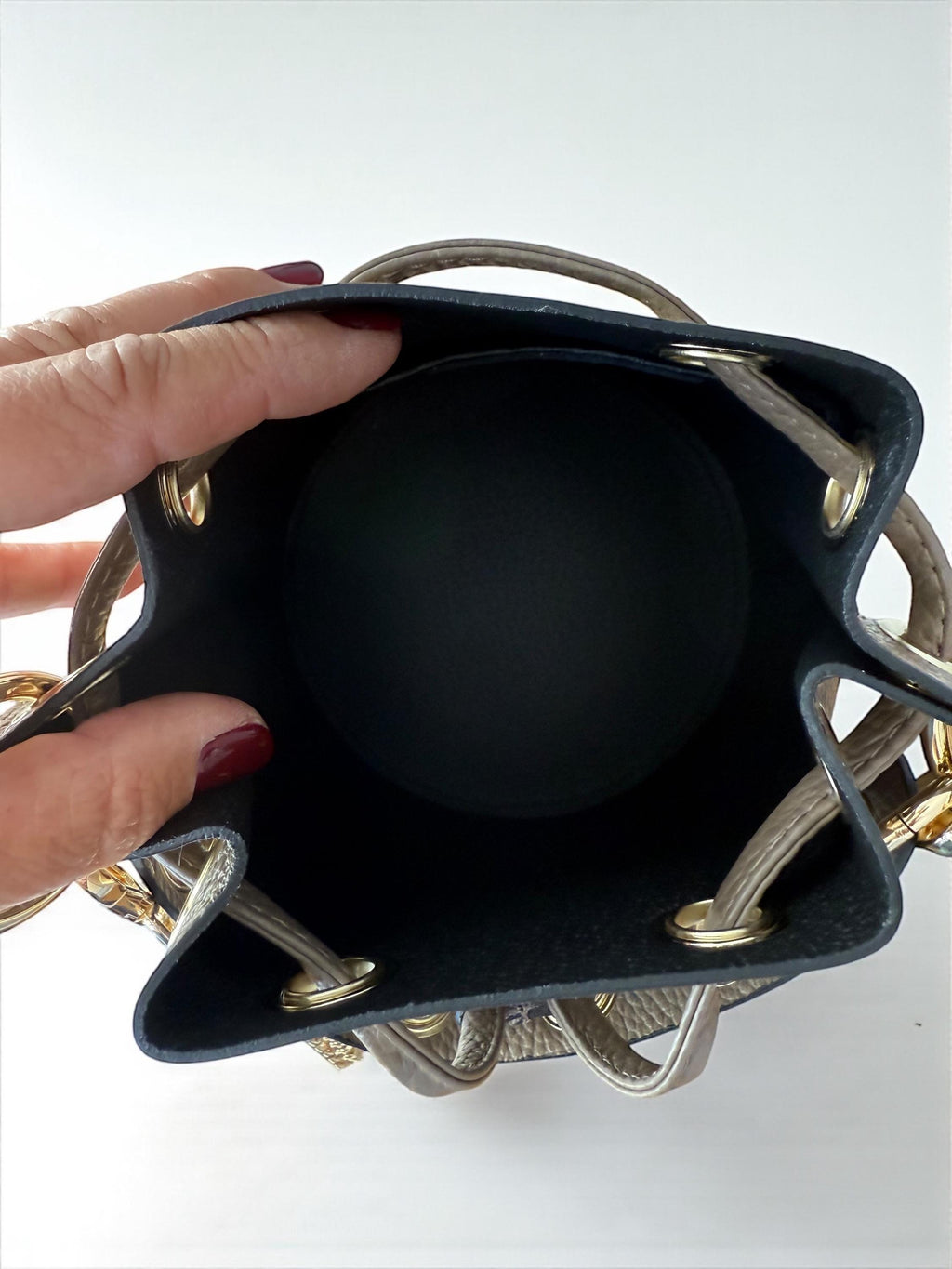 Pebbled Leather Bucket Bag