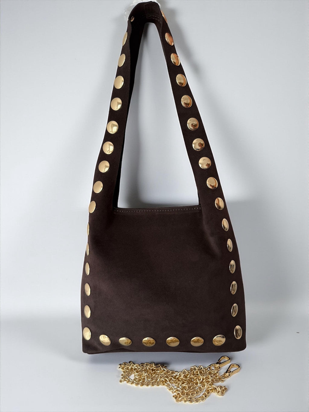 Ultra-Soft & Flexible Suede Shoulder Studs Tote  Bag