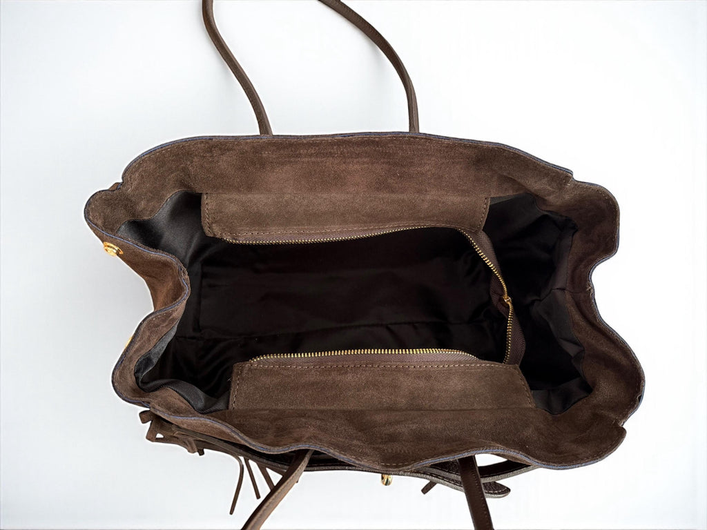 Dark Brown Large Suede fringe Shoulder Bag