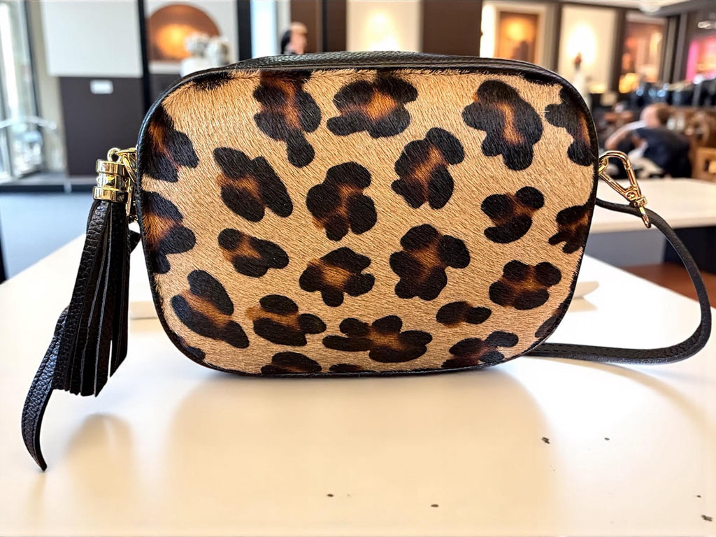 Leopard print Pony Hair & Pebbled Leather Crossbody bag