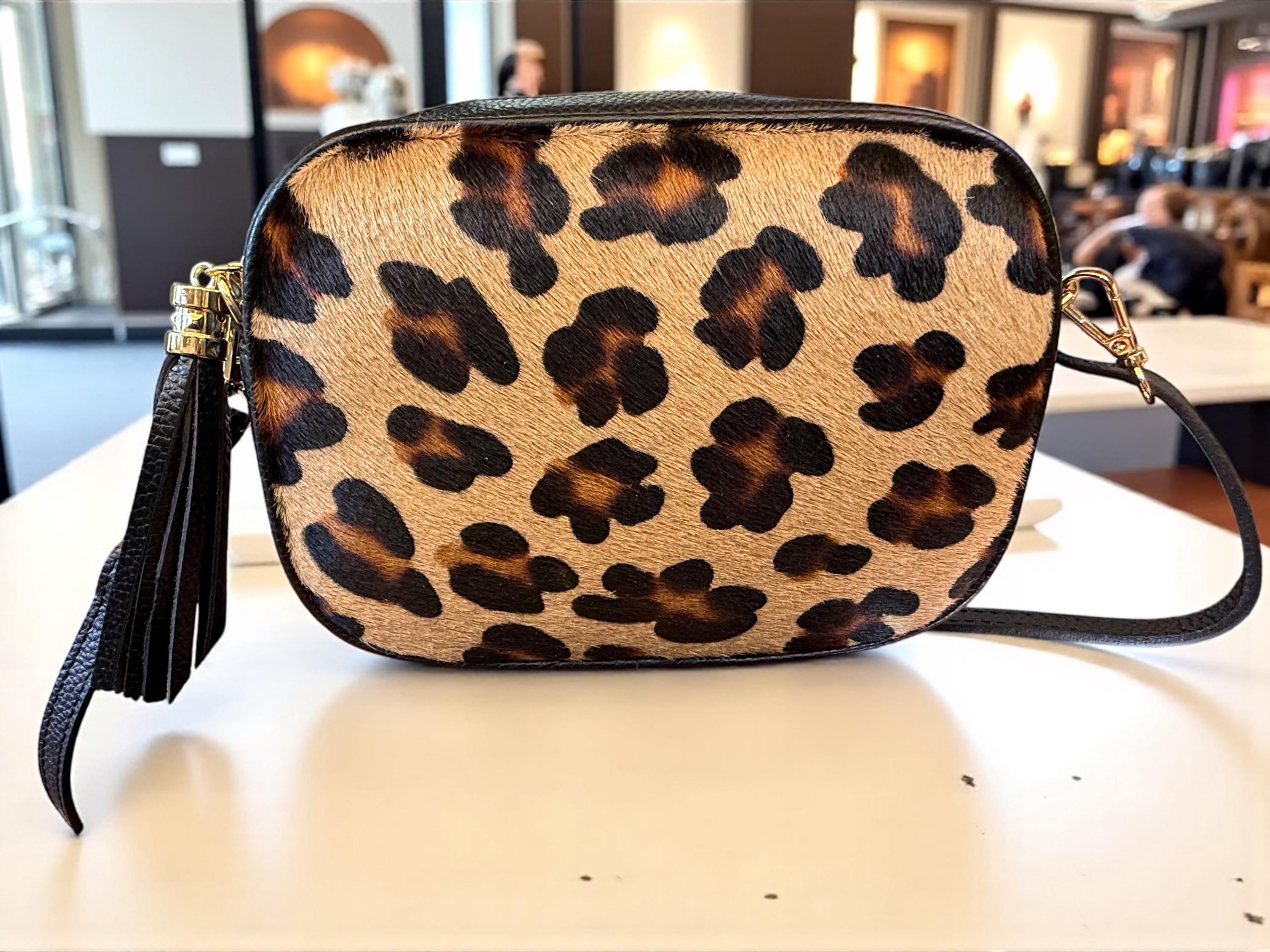 Leopard print Pony Hair & Pebbled Leather Crossbody bag