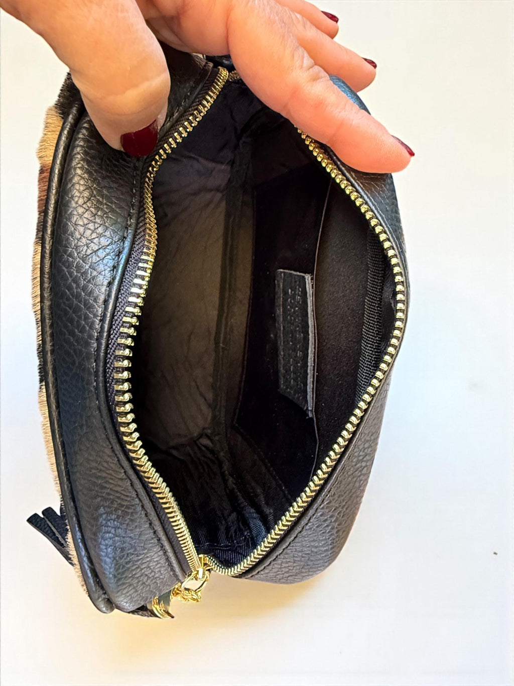 Leopard print Pony Hair & Pebbled Leather Crossbody bag