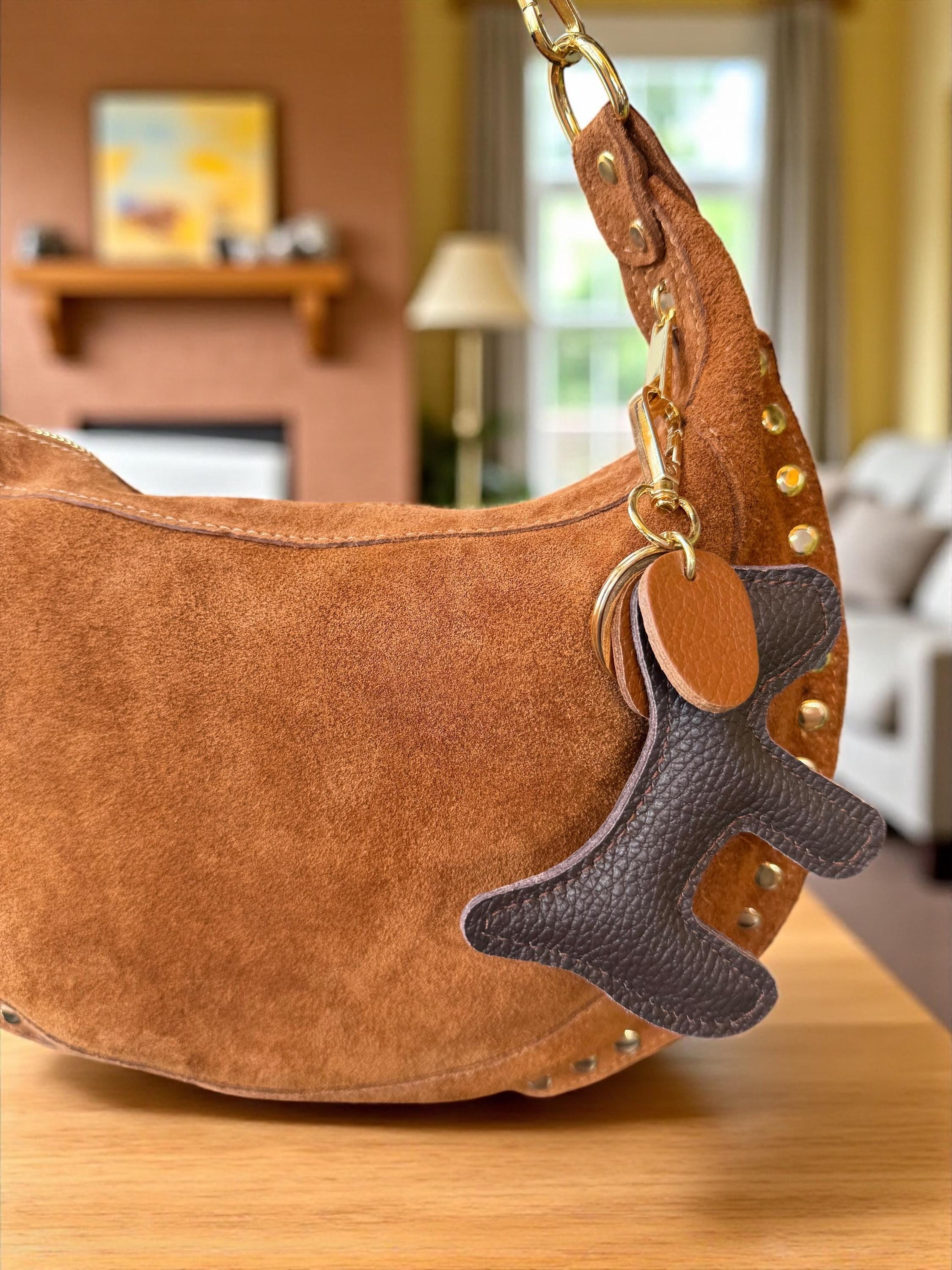 Dog-Shaped Leather Bag Charm