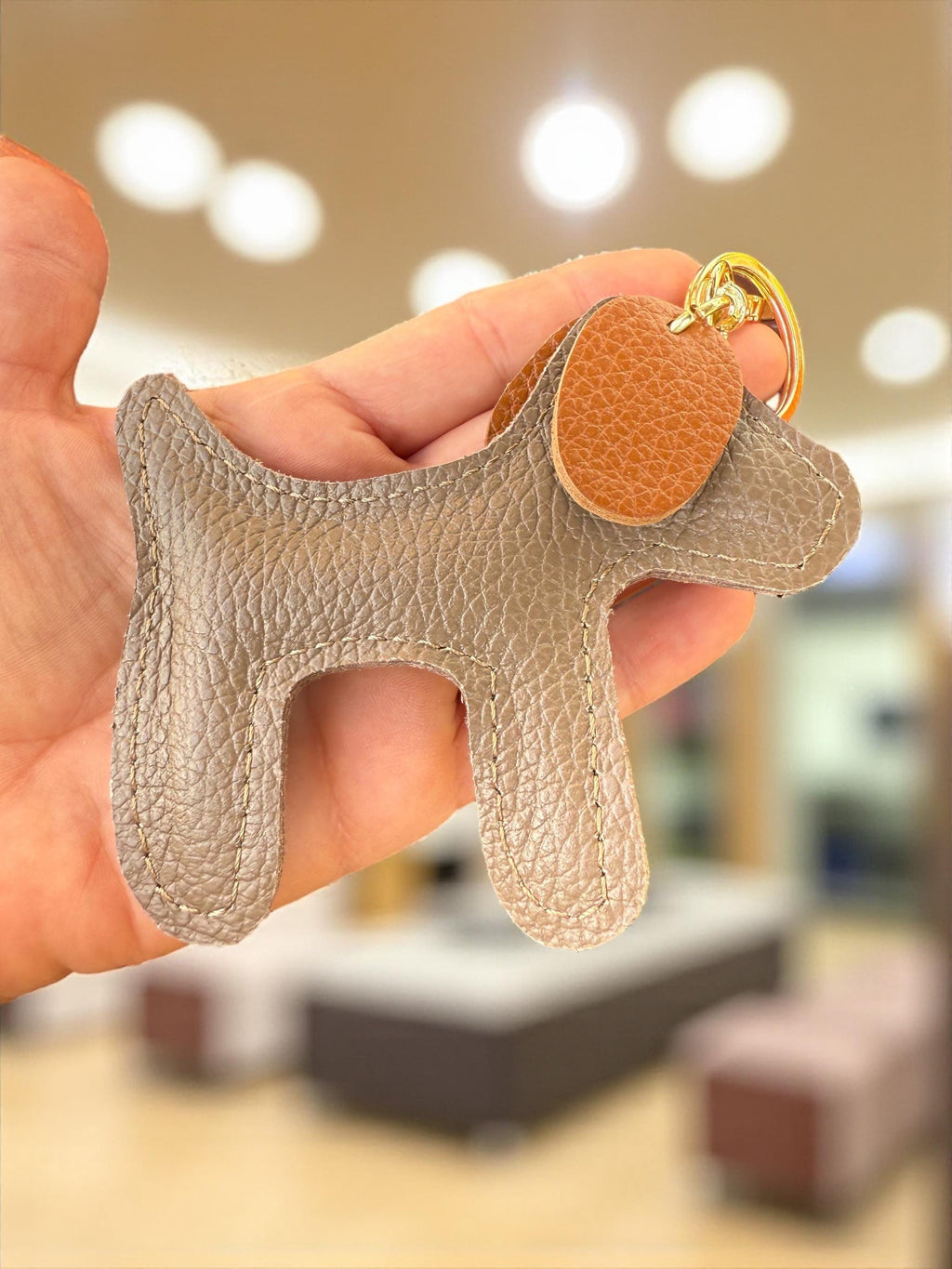 Dog-Shaped Leather Bag Charm