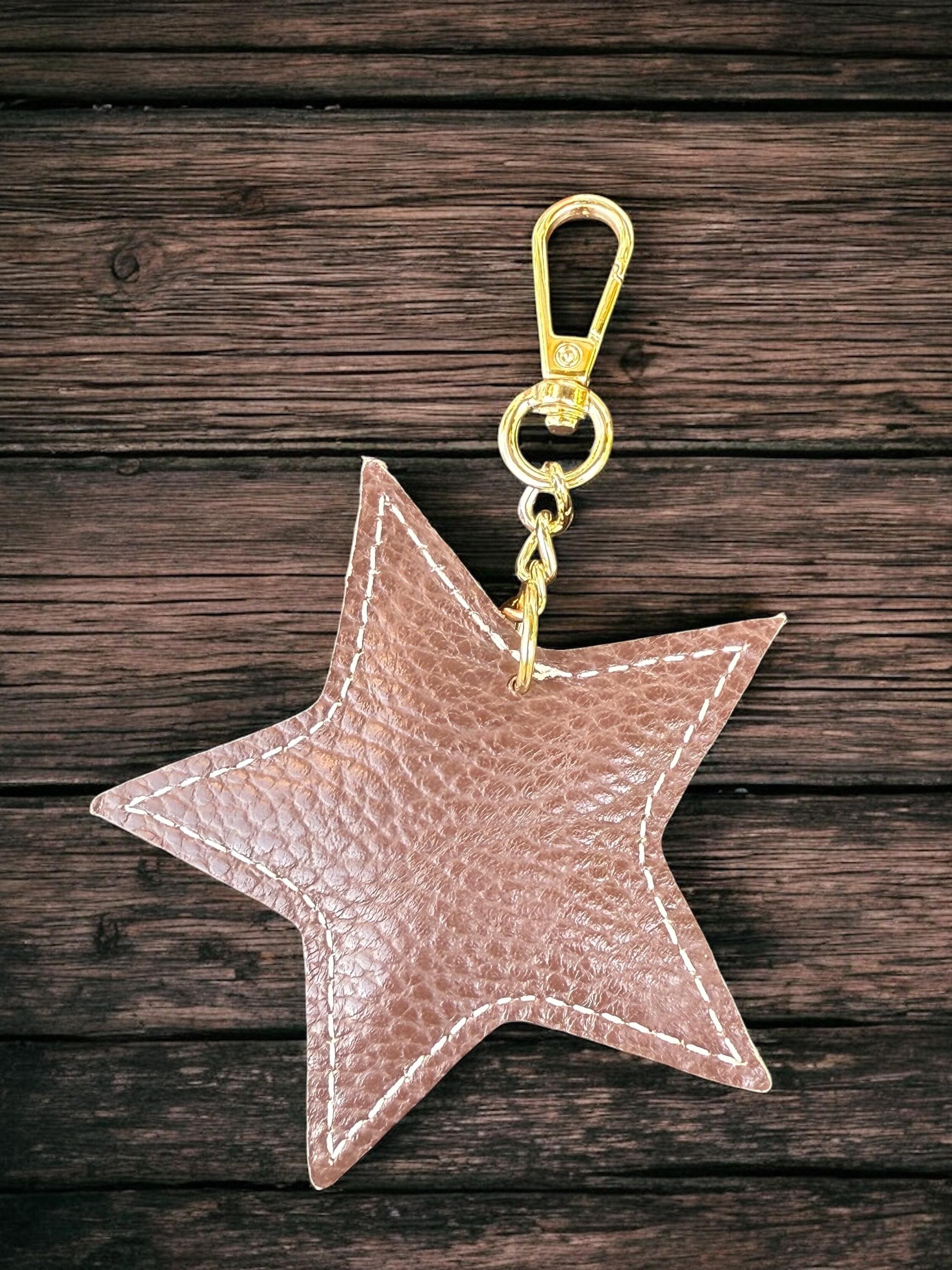 Star-Shaped Genuine Leather Bag Charm