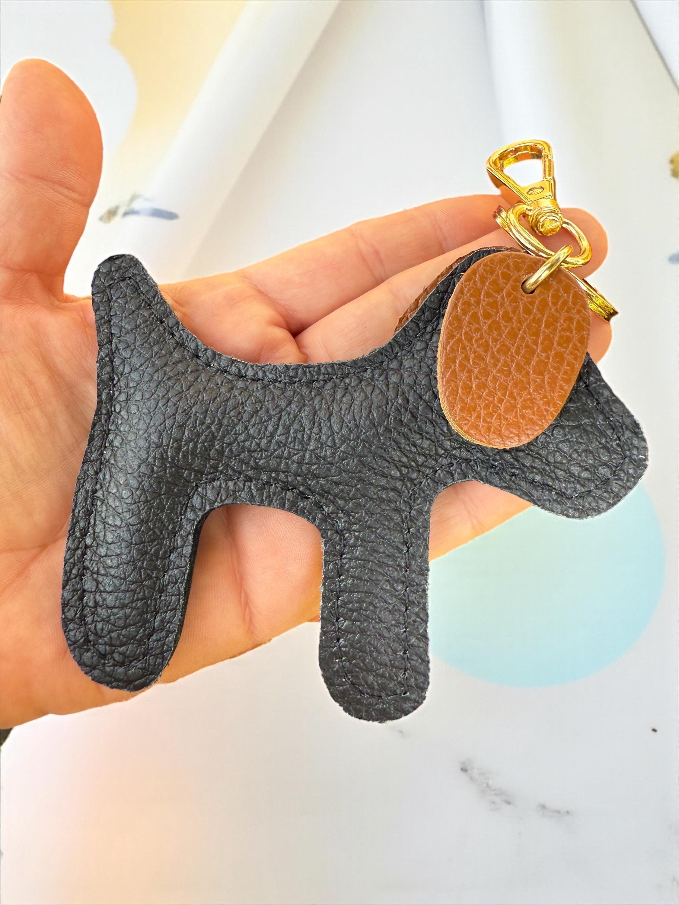 Dog-Shaped Leather Bag Charm