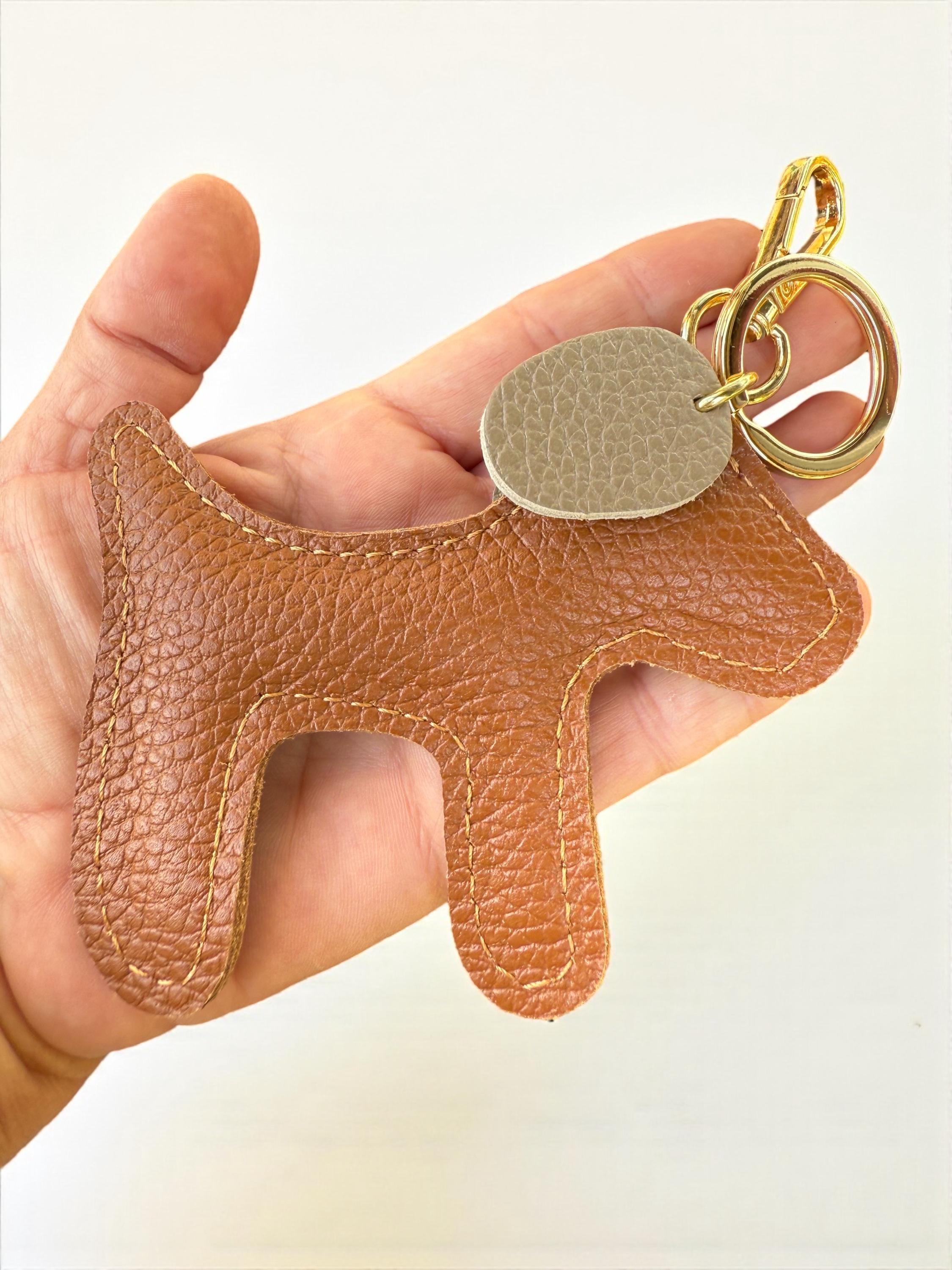 Dog-Shaped Leather Bag Charm