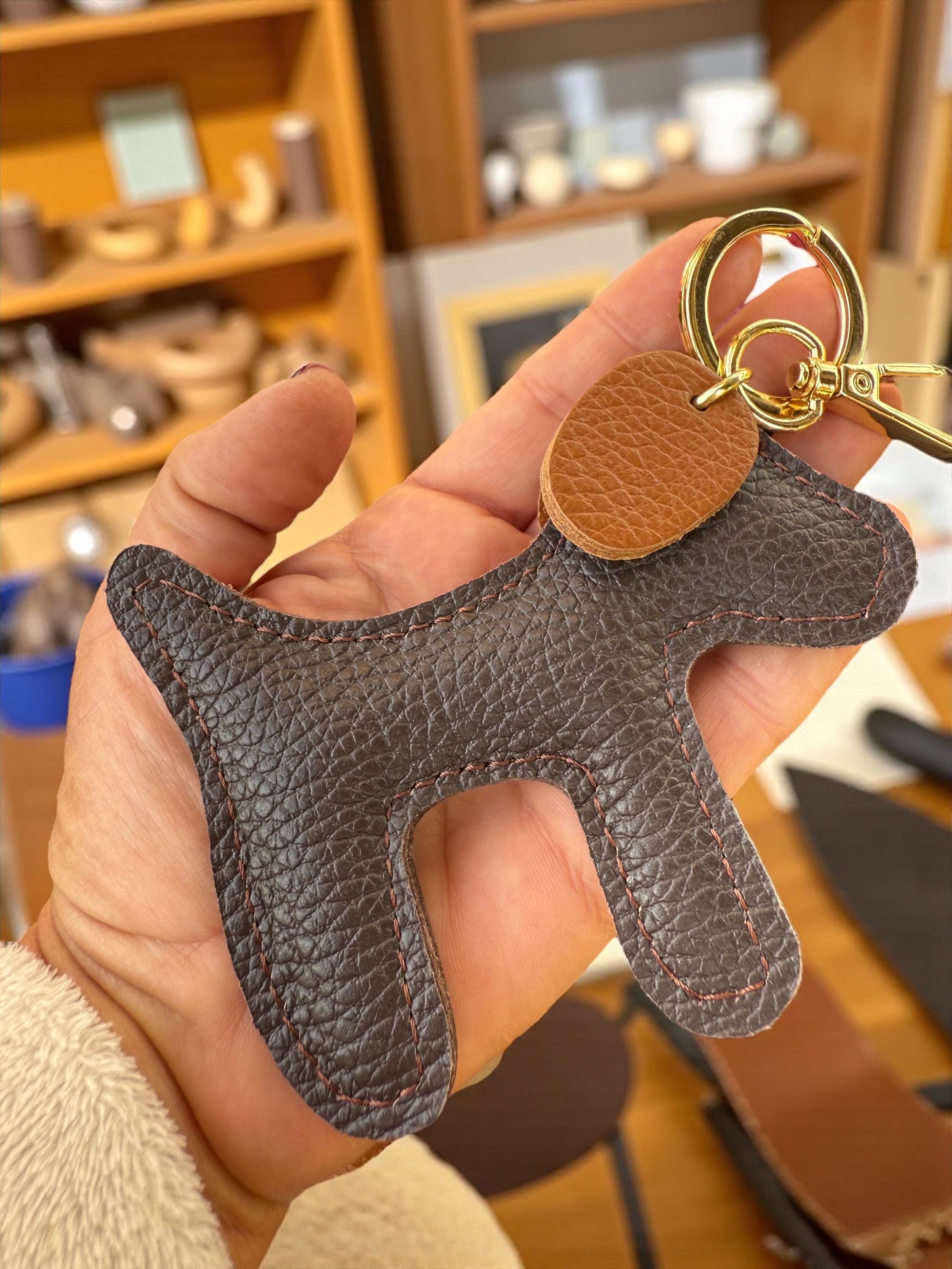 Dog-Shaped Leather Bag Charm