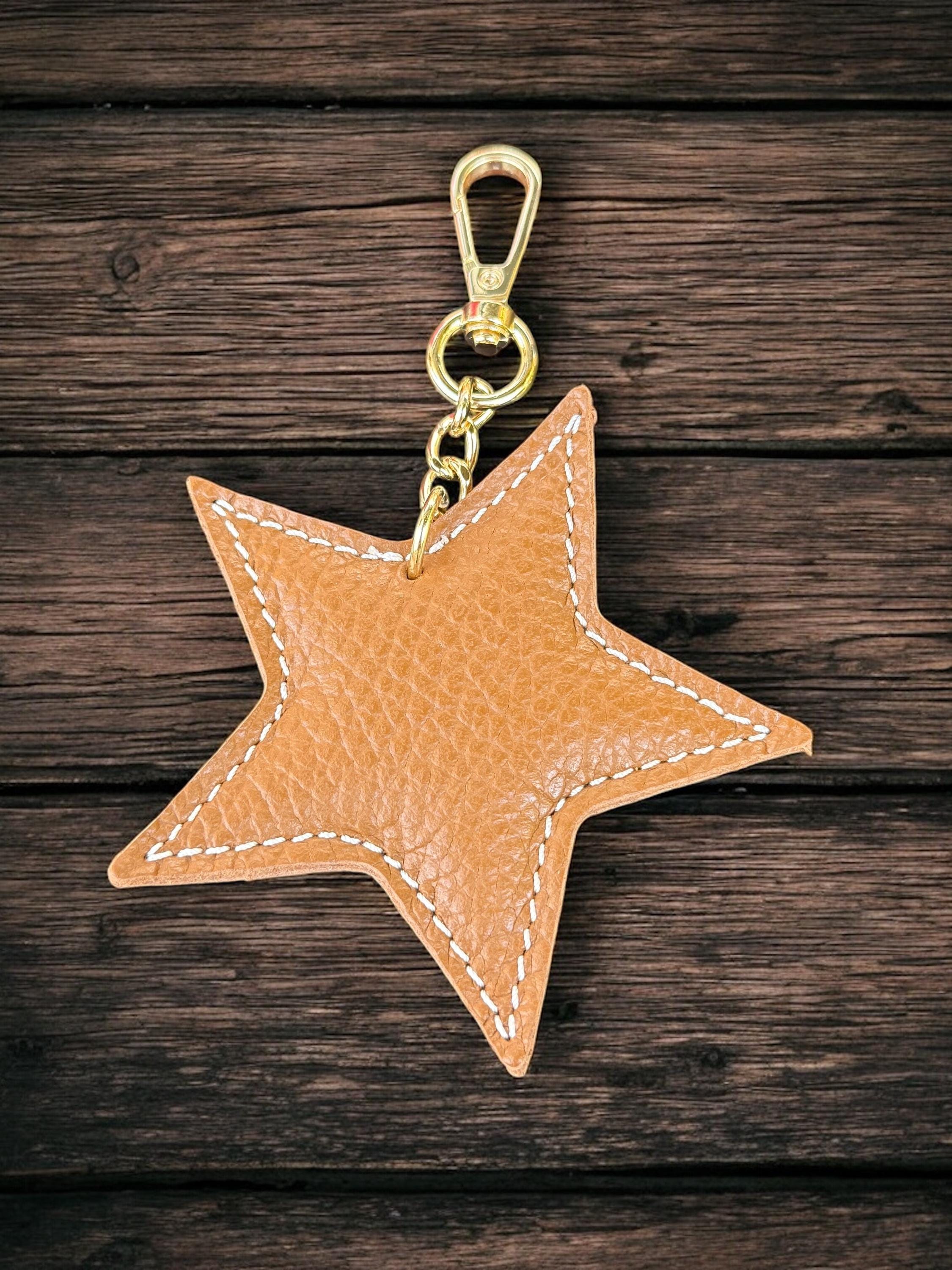 Star-Shaped Leather Bag Charm
