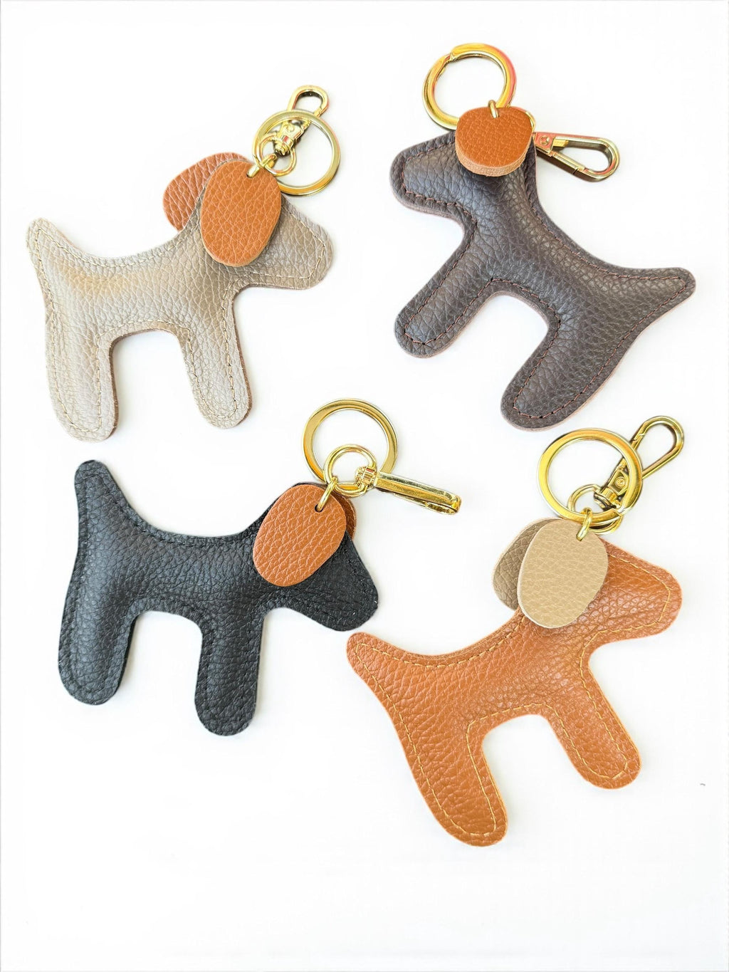 Dog-Shaped Leather Bag Charm
