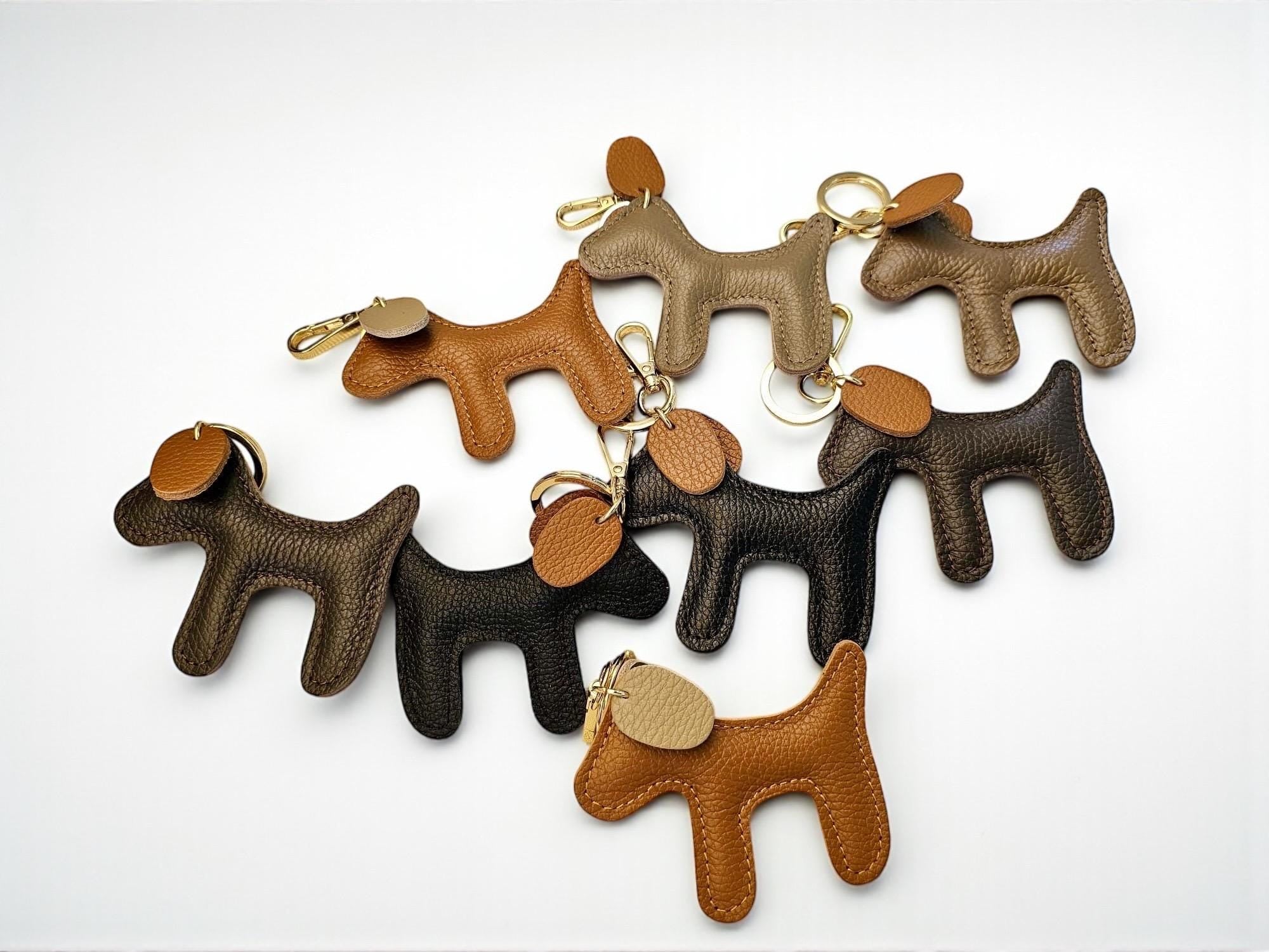 Dog-Shaped Leather Bag Charm