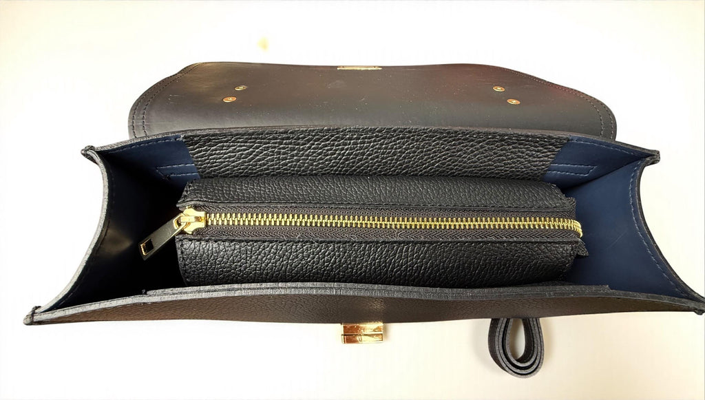 Satchel in Leopard Pony Hair & Genuine Pebbled Leather