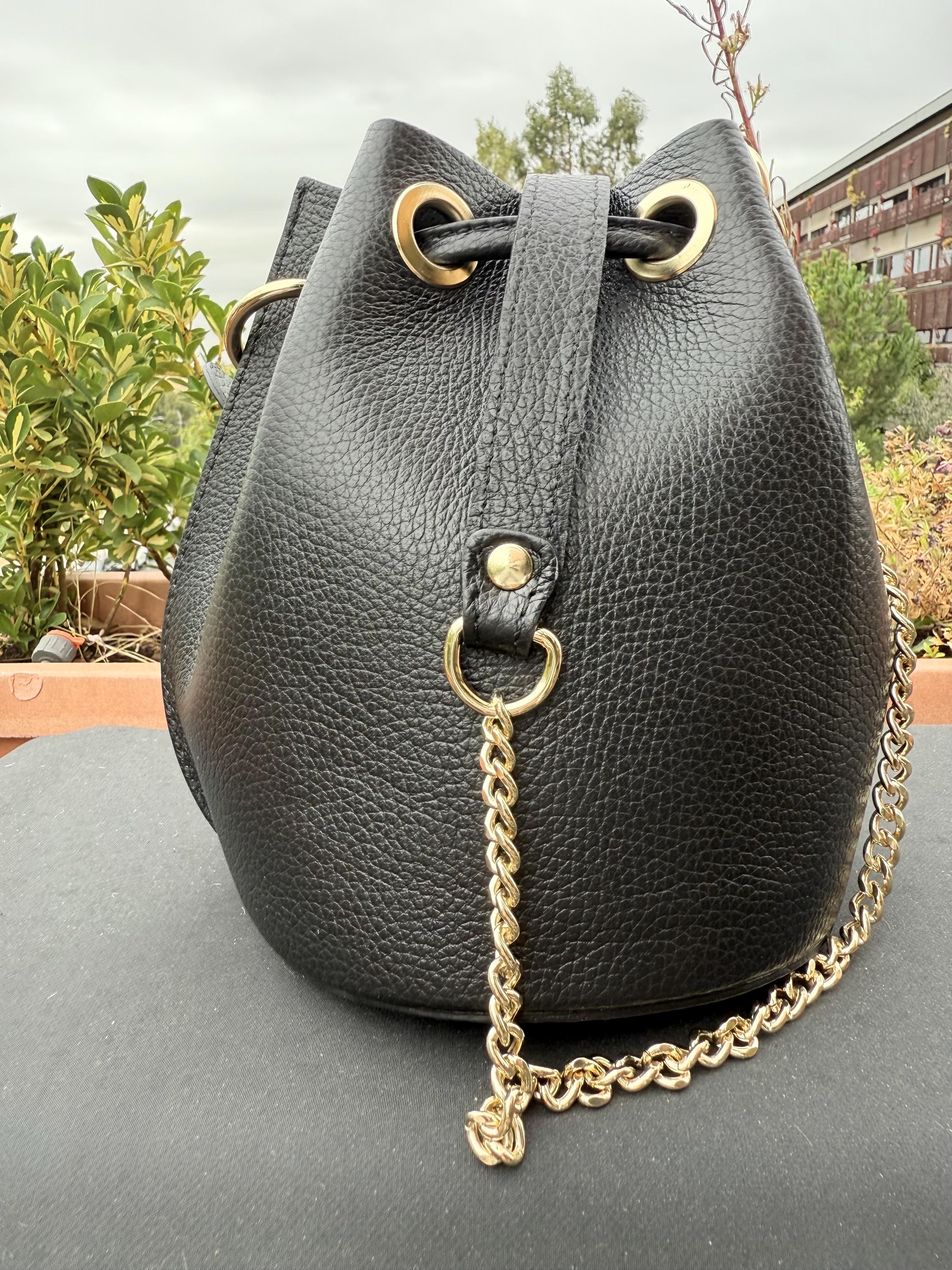 Leopard Pony Hair & Pebbled Leather Bucket