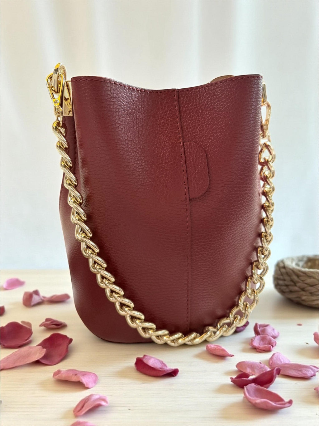 Italian Leather Bucket Bag