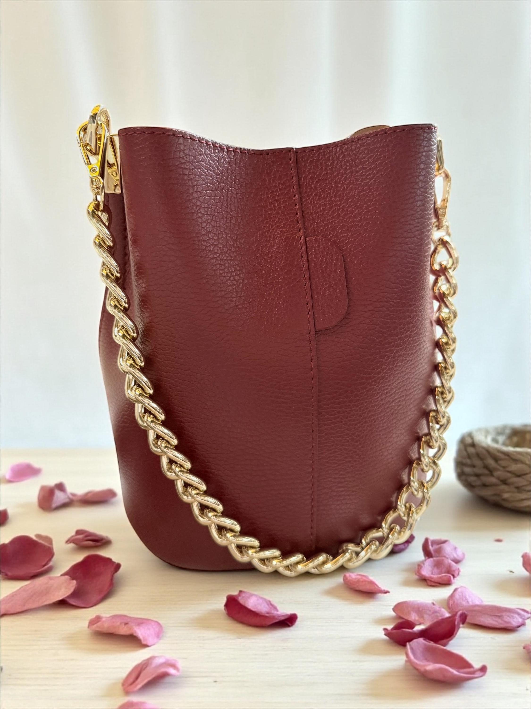 Italian Leather Bucket Bag