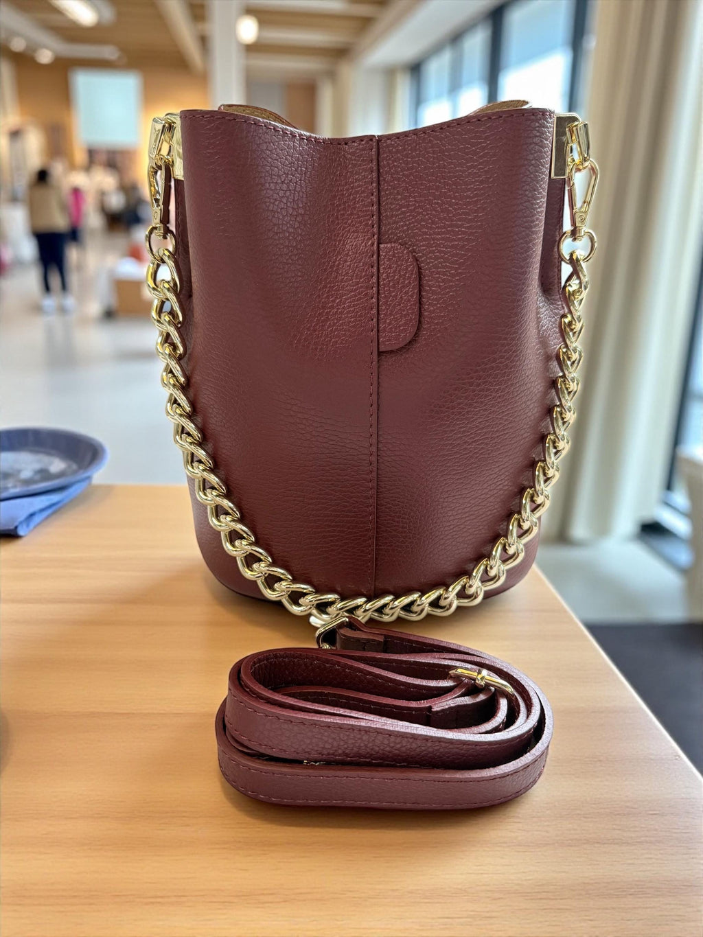 Italian Leather Bucket Bag