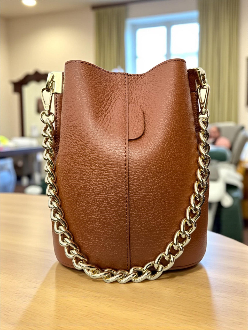 Italian Leather Bucket Bag