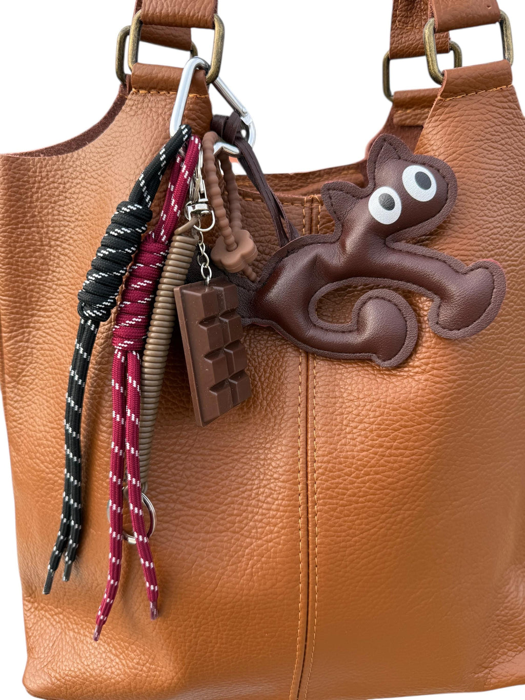 Genuine Leather Cat Charm for Bags