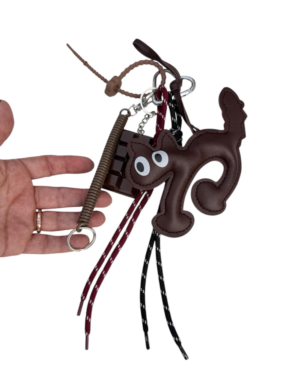 Genuine Leather Cat Charm for Bags