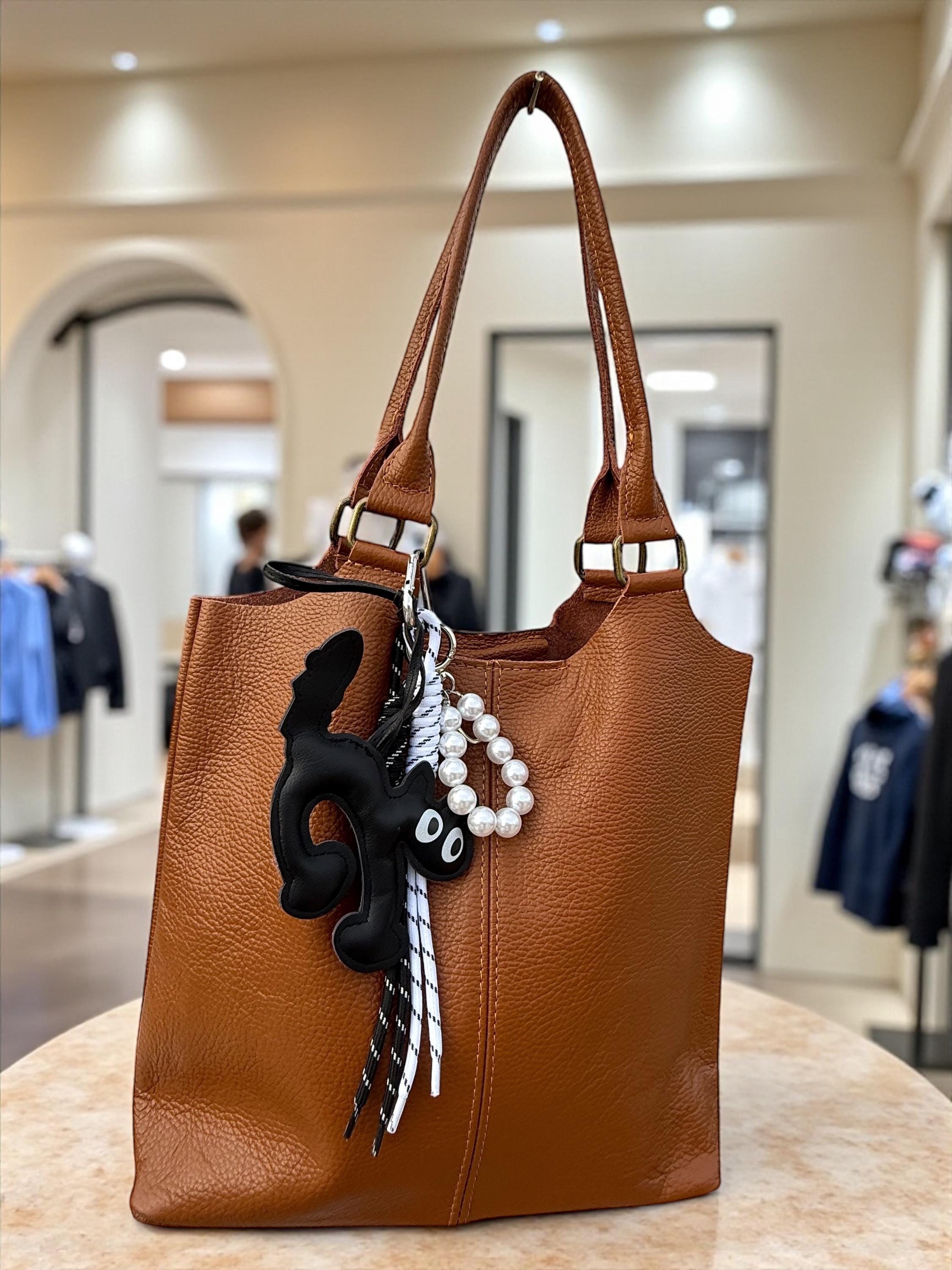 Leather Cat Charm for Bags –