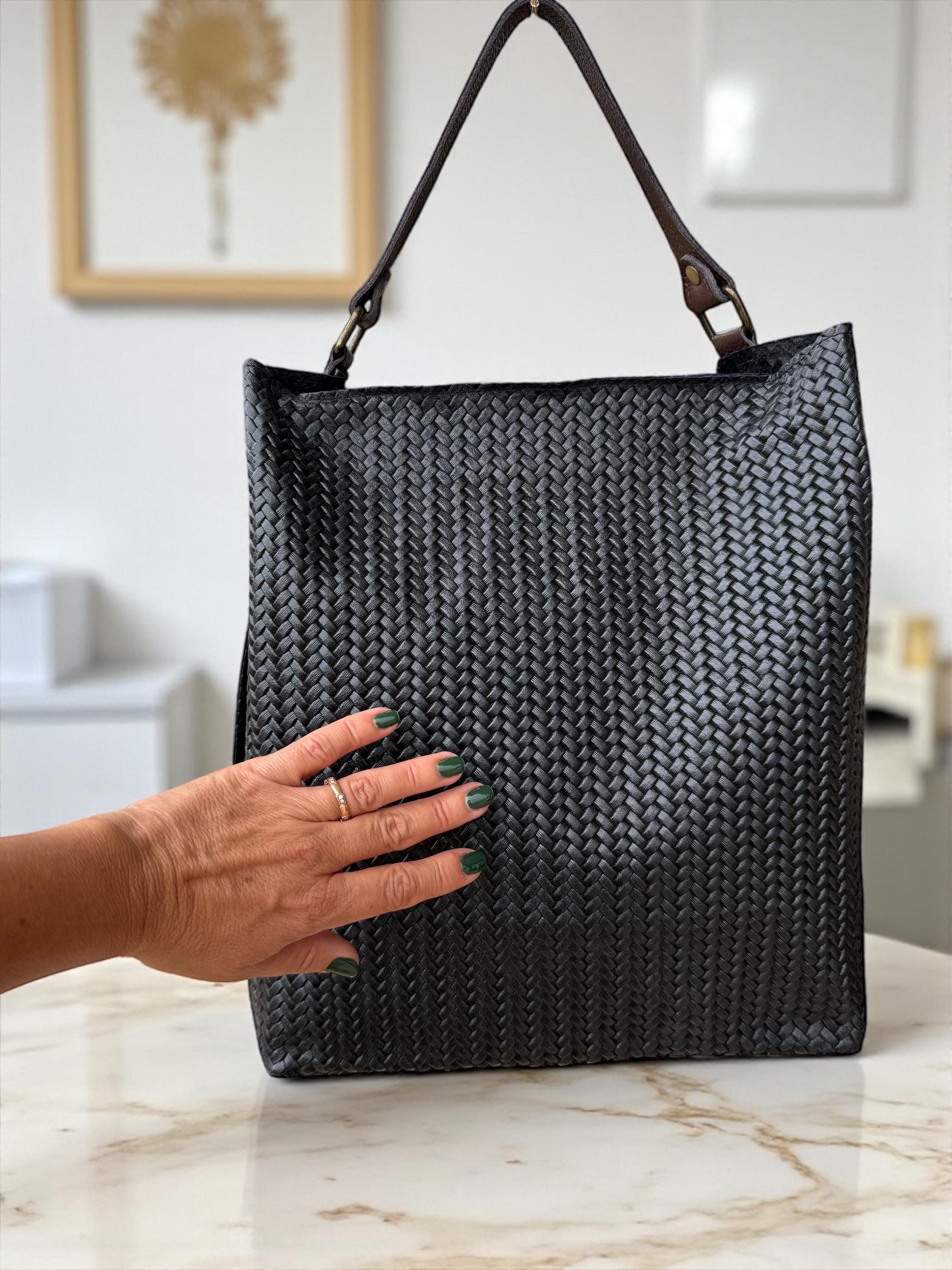 Woven Leather Tote