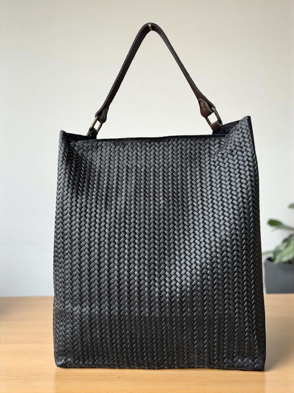 Woven Leather Tote