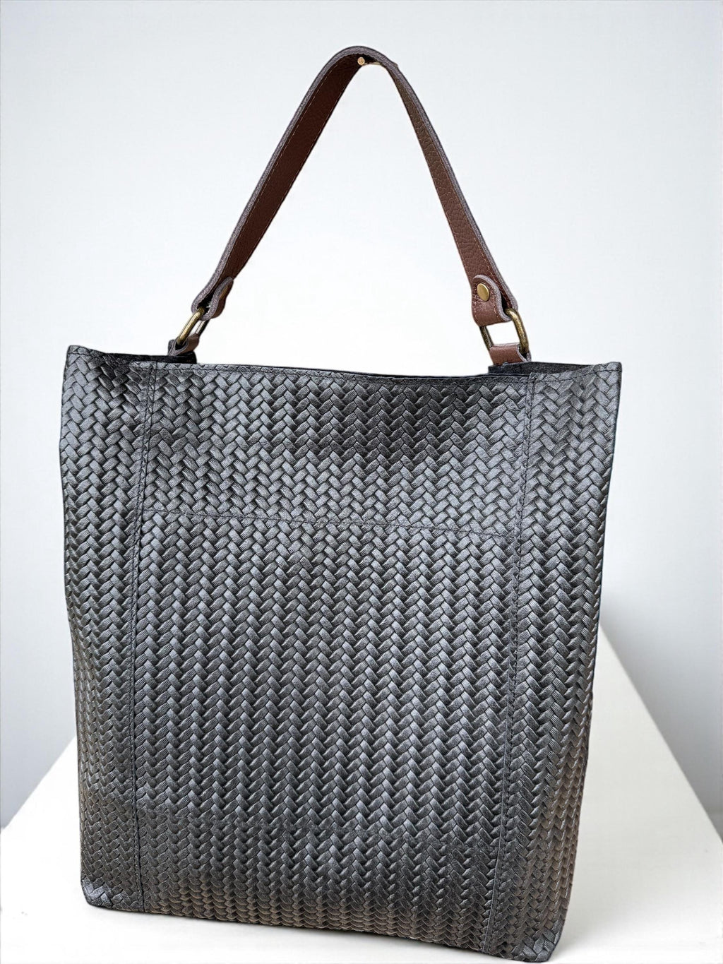 Woven Leather Tote