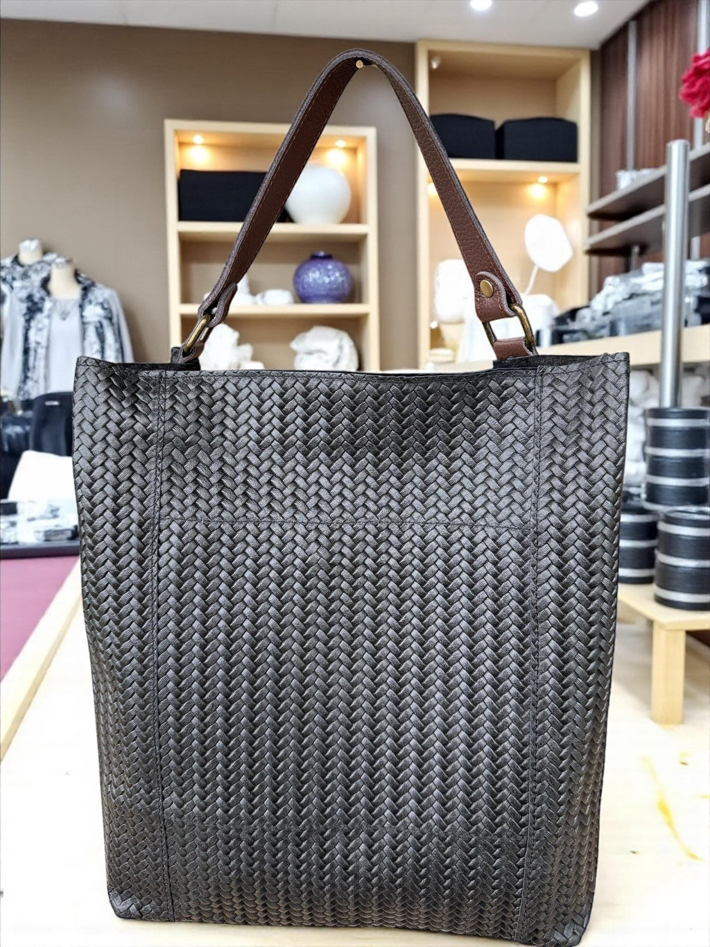 Woven Leather Tote