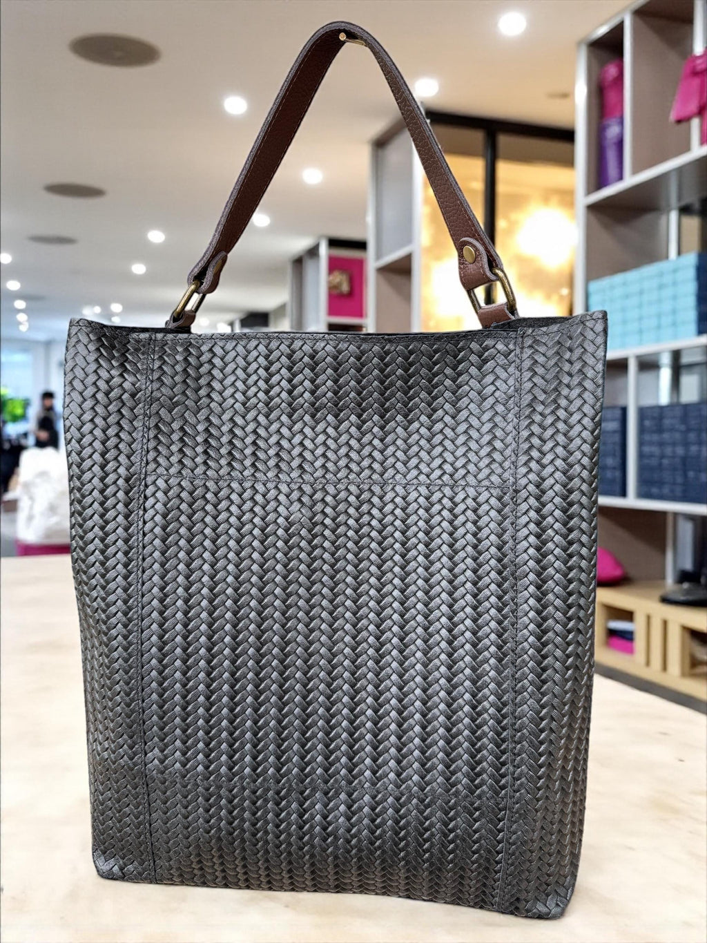 Woven Leather Tote