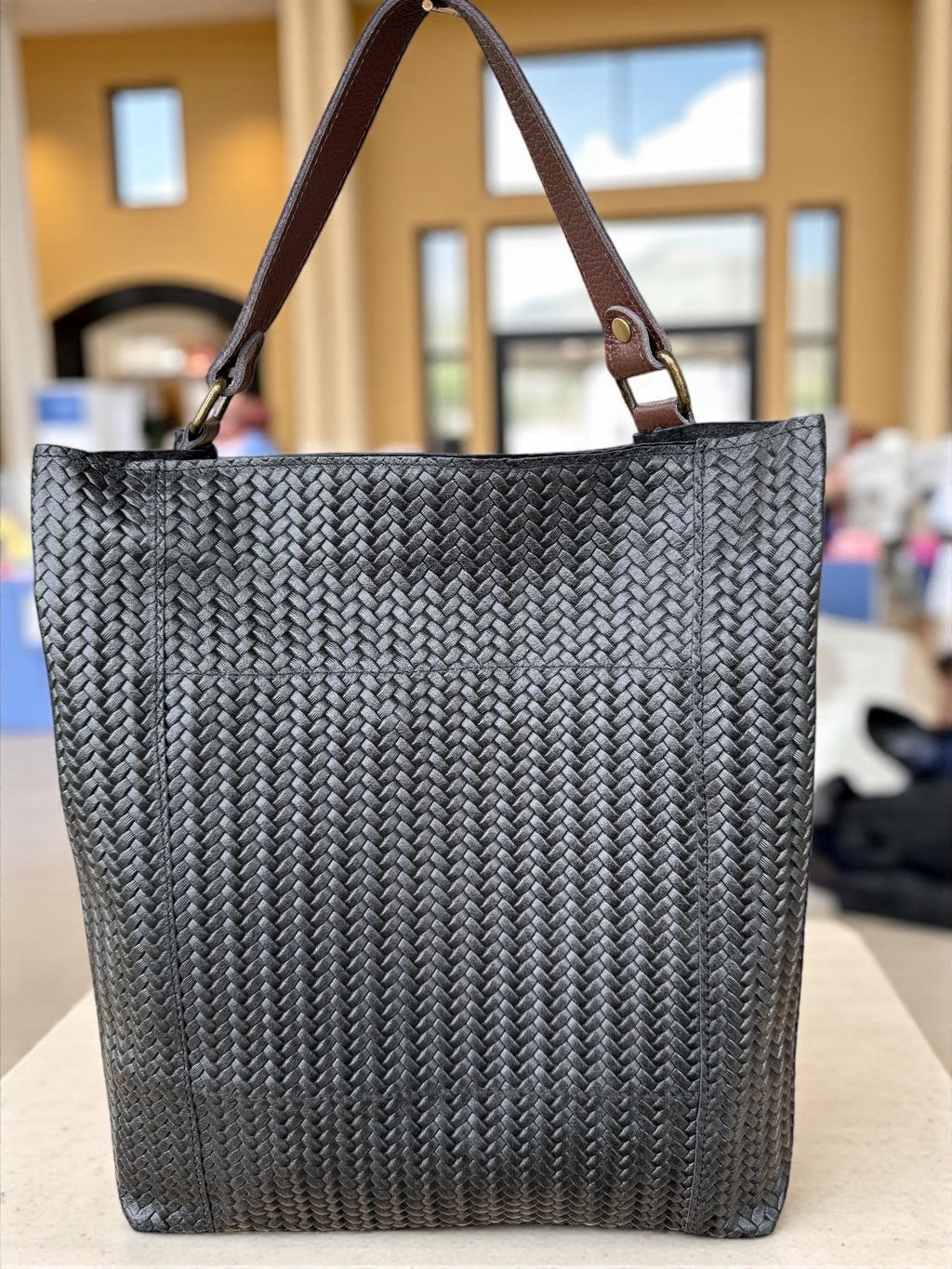 Woven Leather Tote