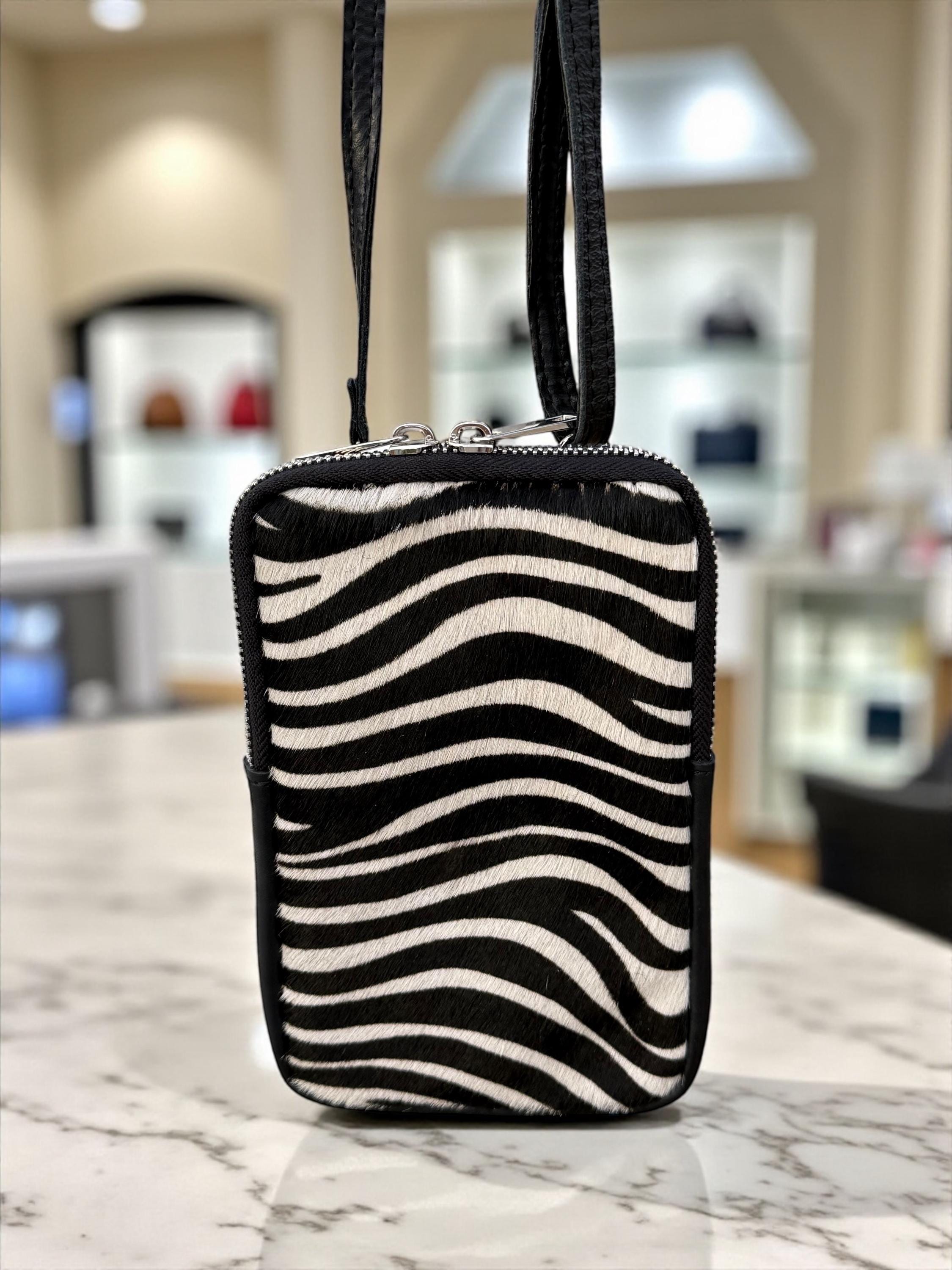 Zebra Print Genuine leather Phone mini Bag