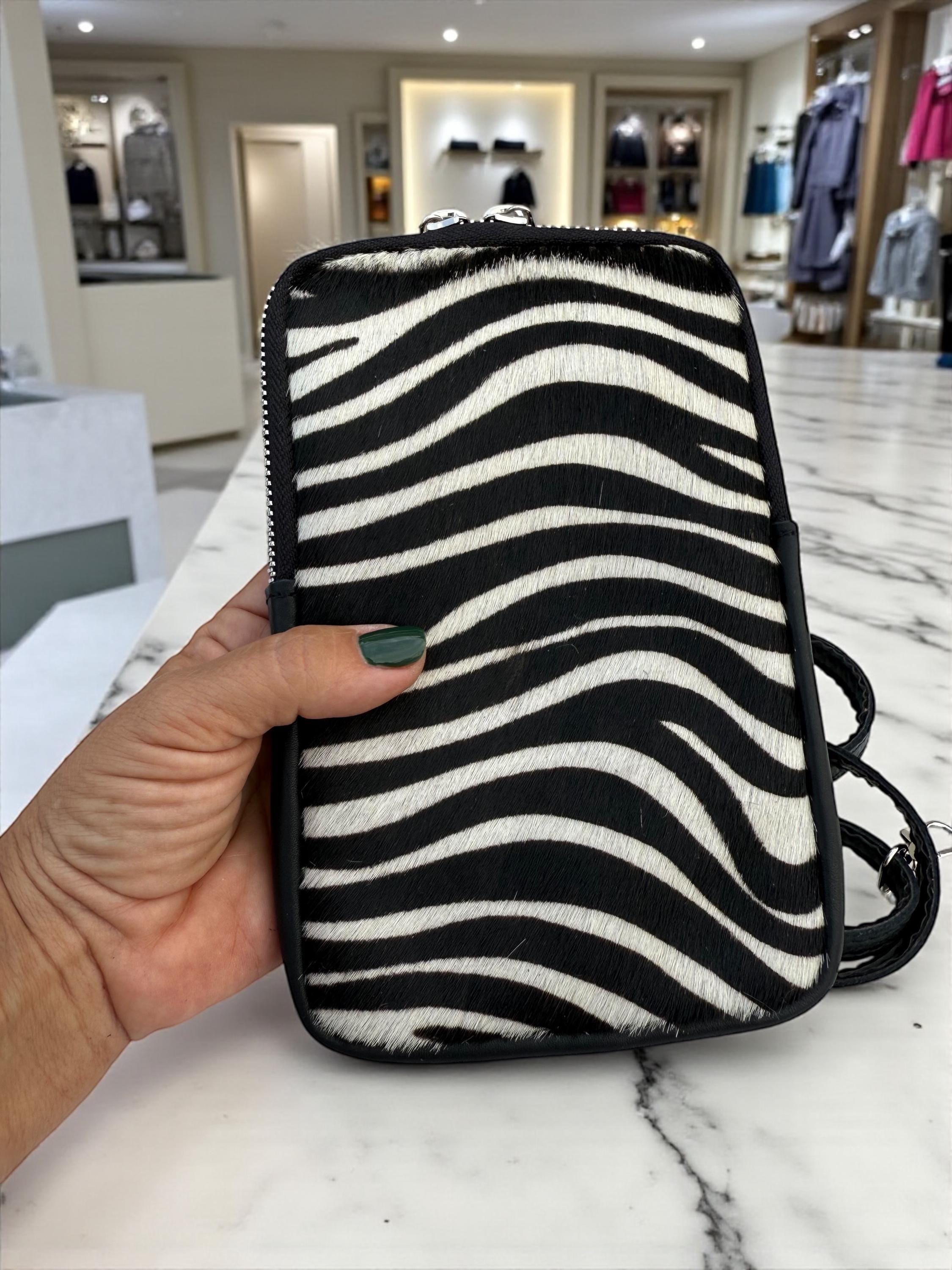 Zebra Print Genuine leather Phone mini Bag