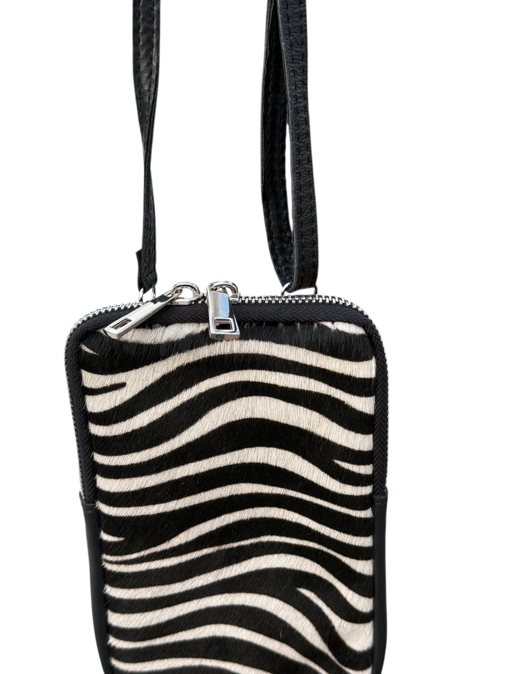 Zebra Print Genuine leather Phone mini Bag