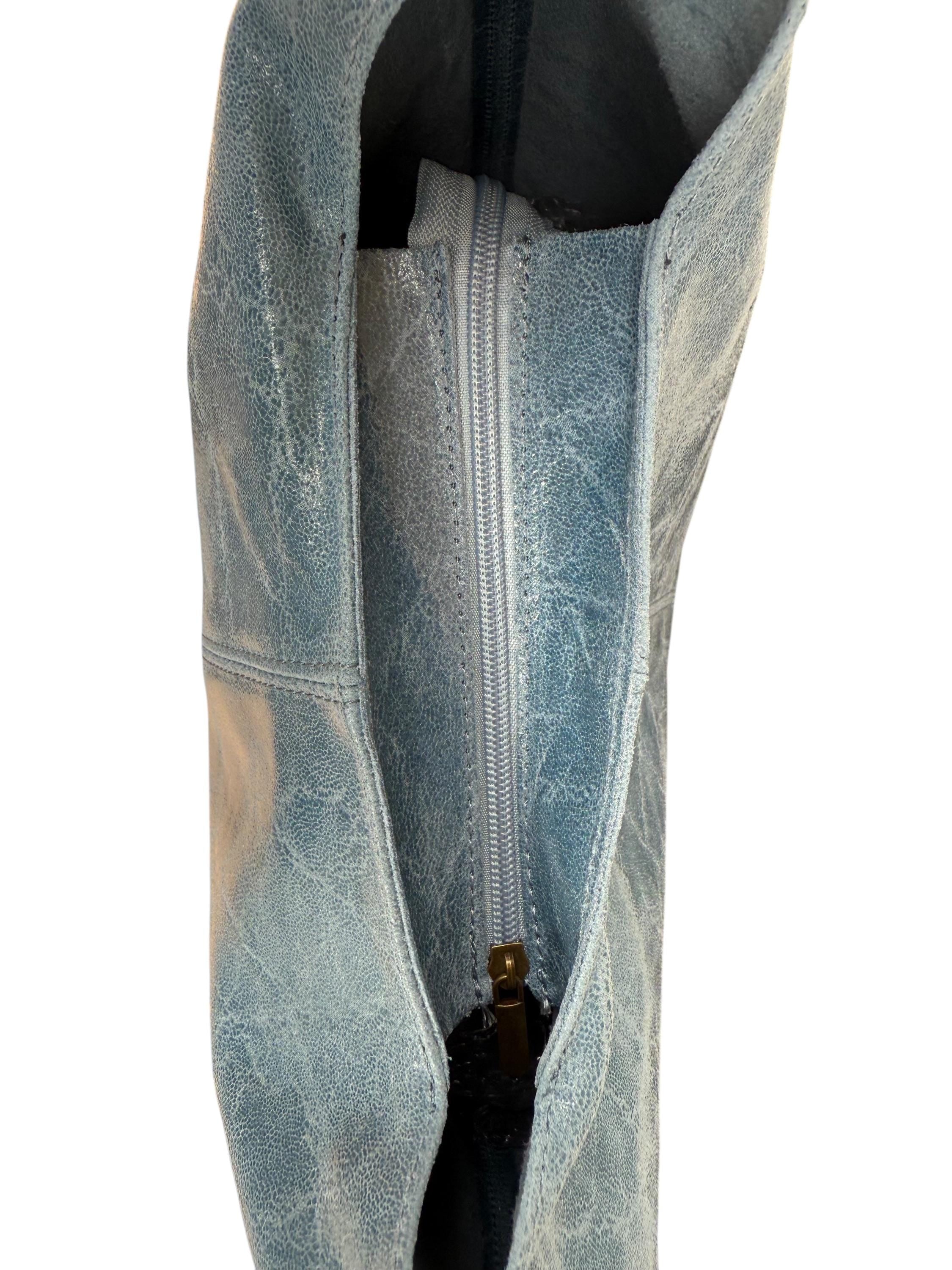 Genuine Leather Camel, brown, Blue boho hobo bag