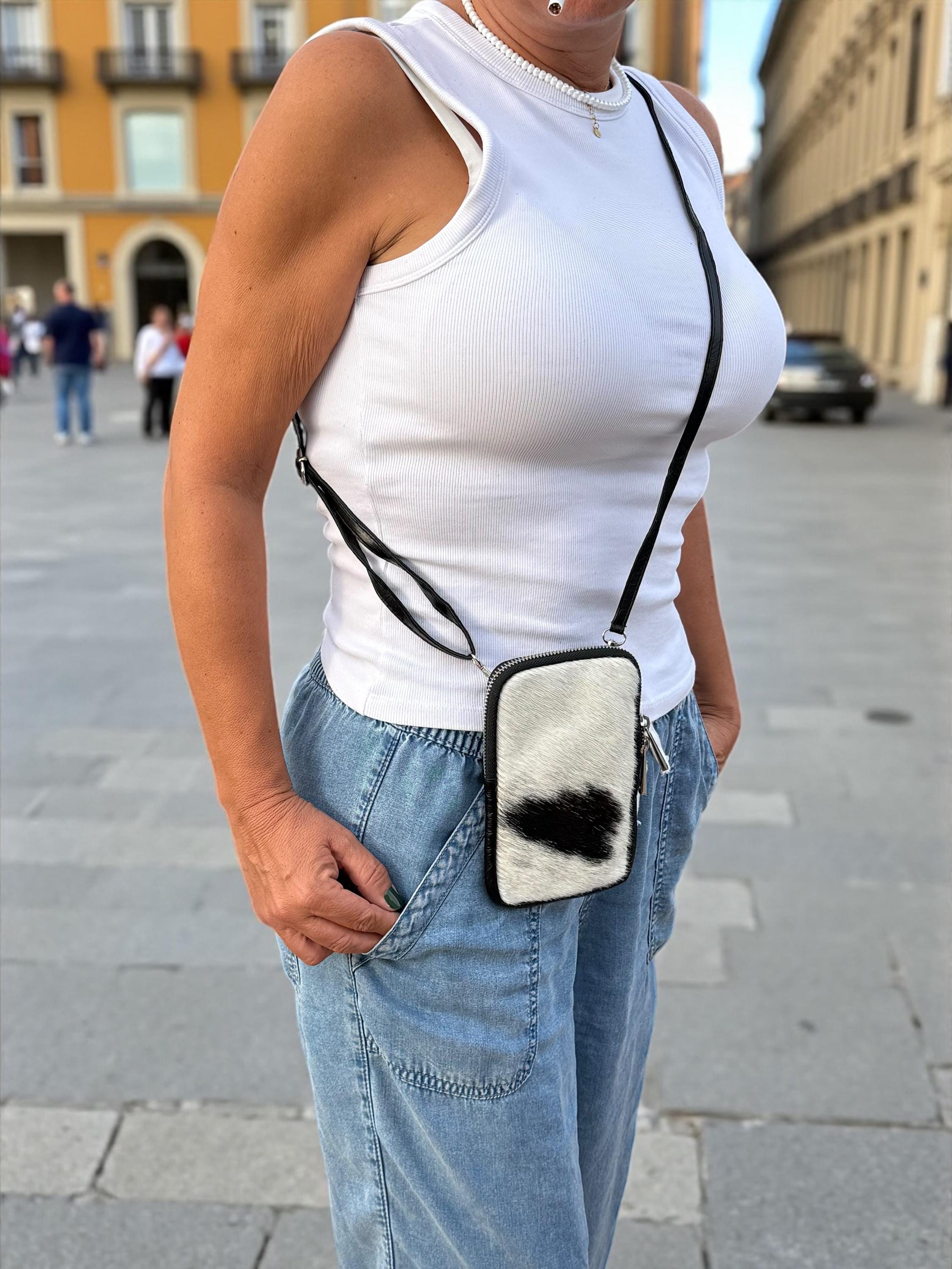 Cow Print genuine leather Phone Bag