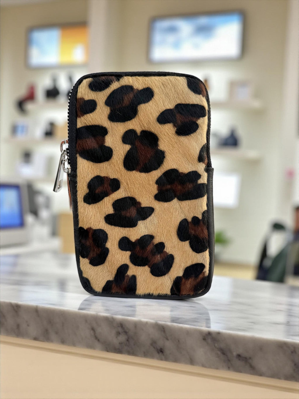 Leopard Print leather Phone Bag