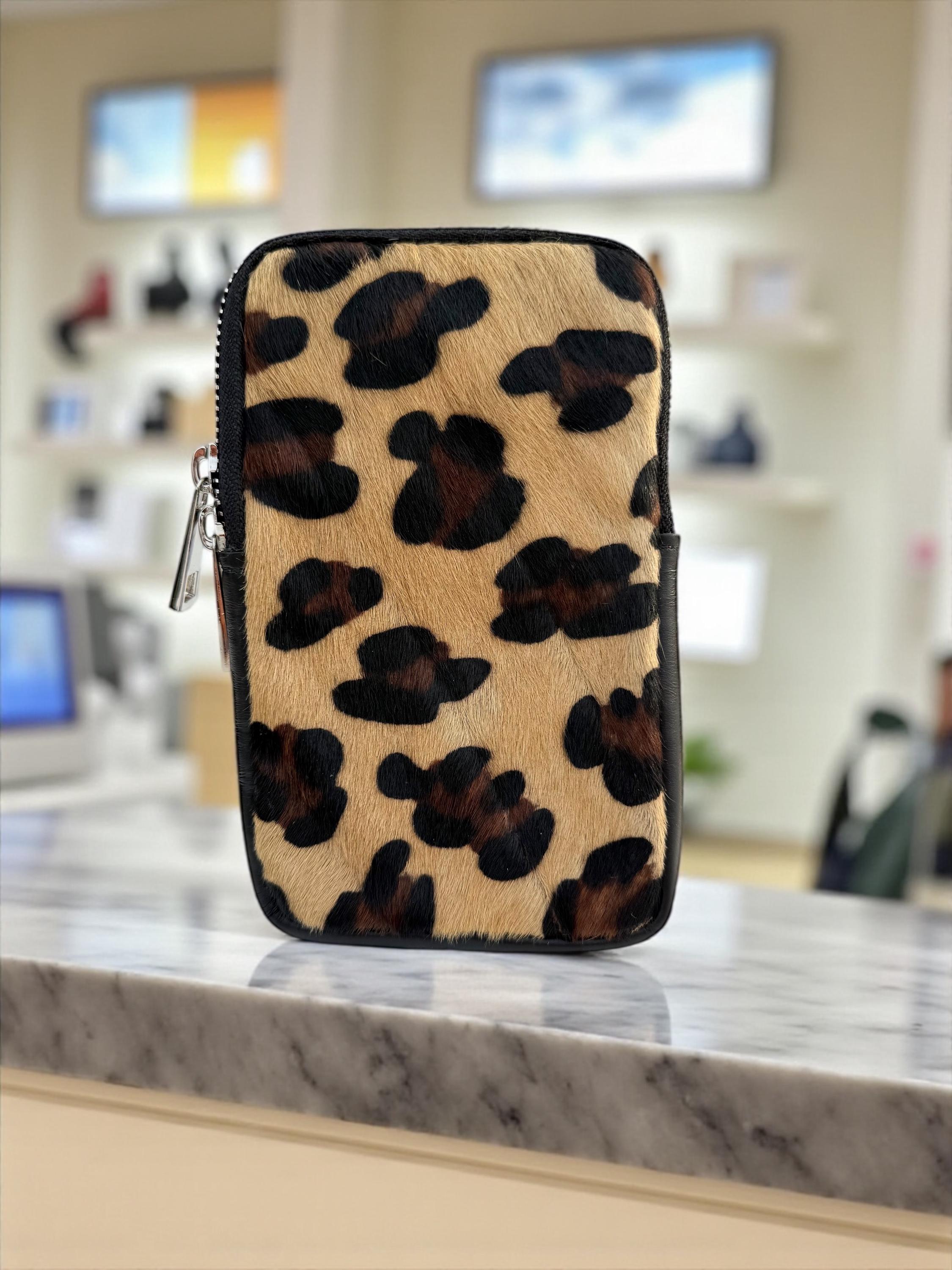 Leopard Print leather Phone Bag