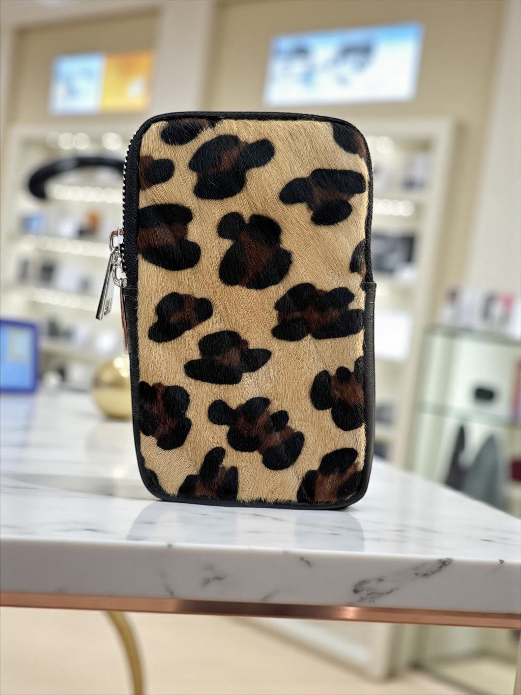 Leopard Print leather Phone Bag