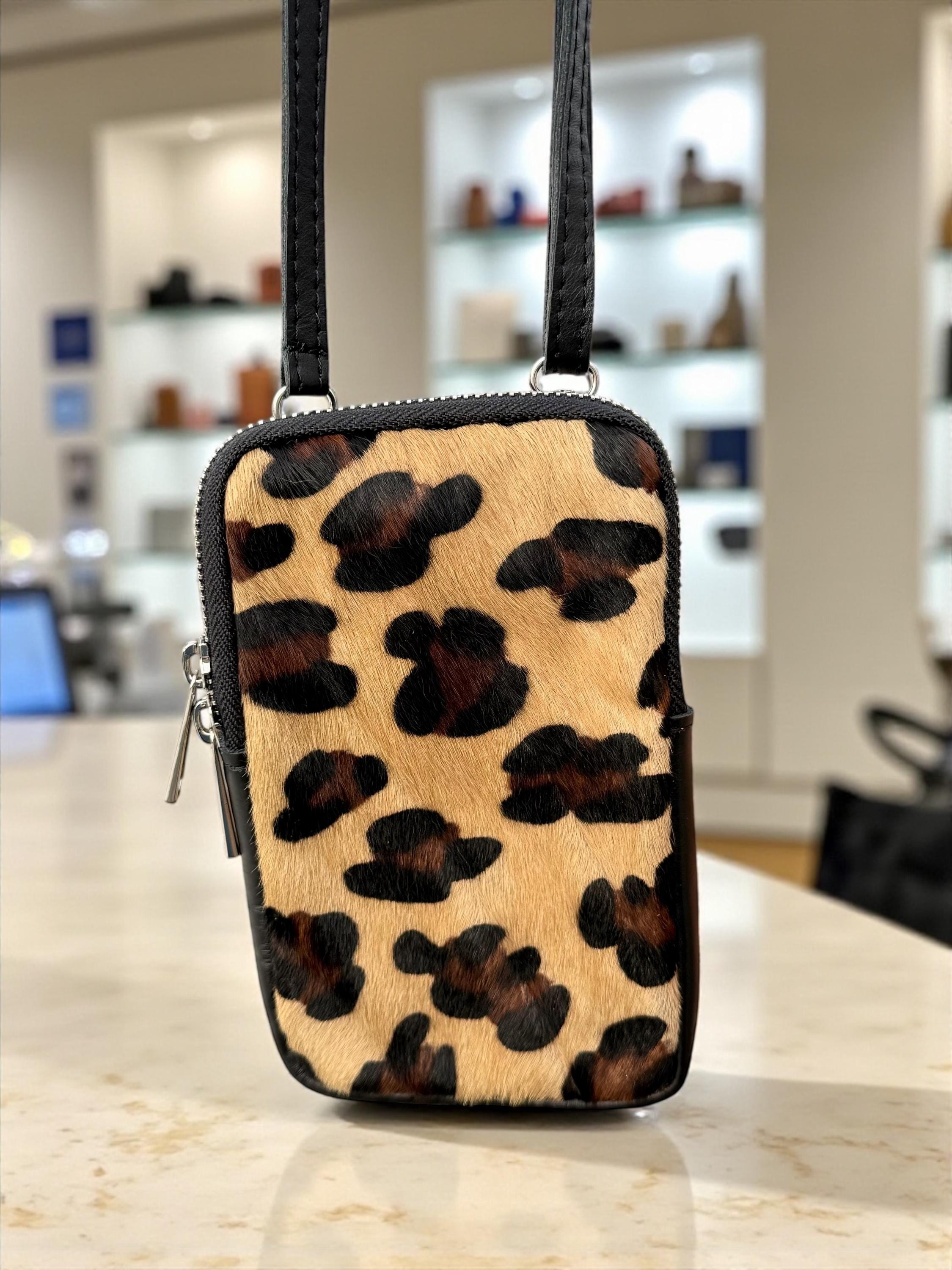 Leopard Print leather Phone Bag