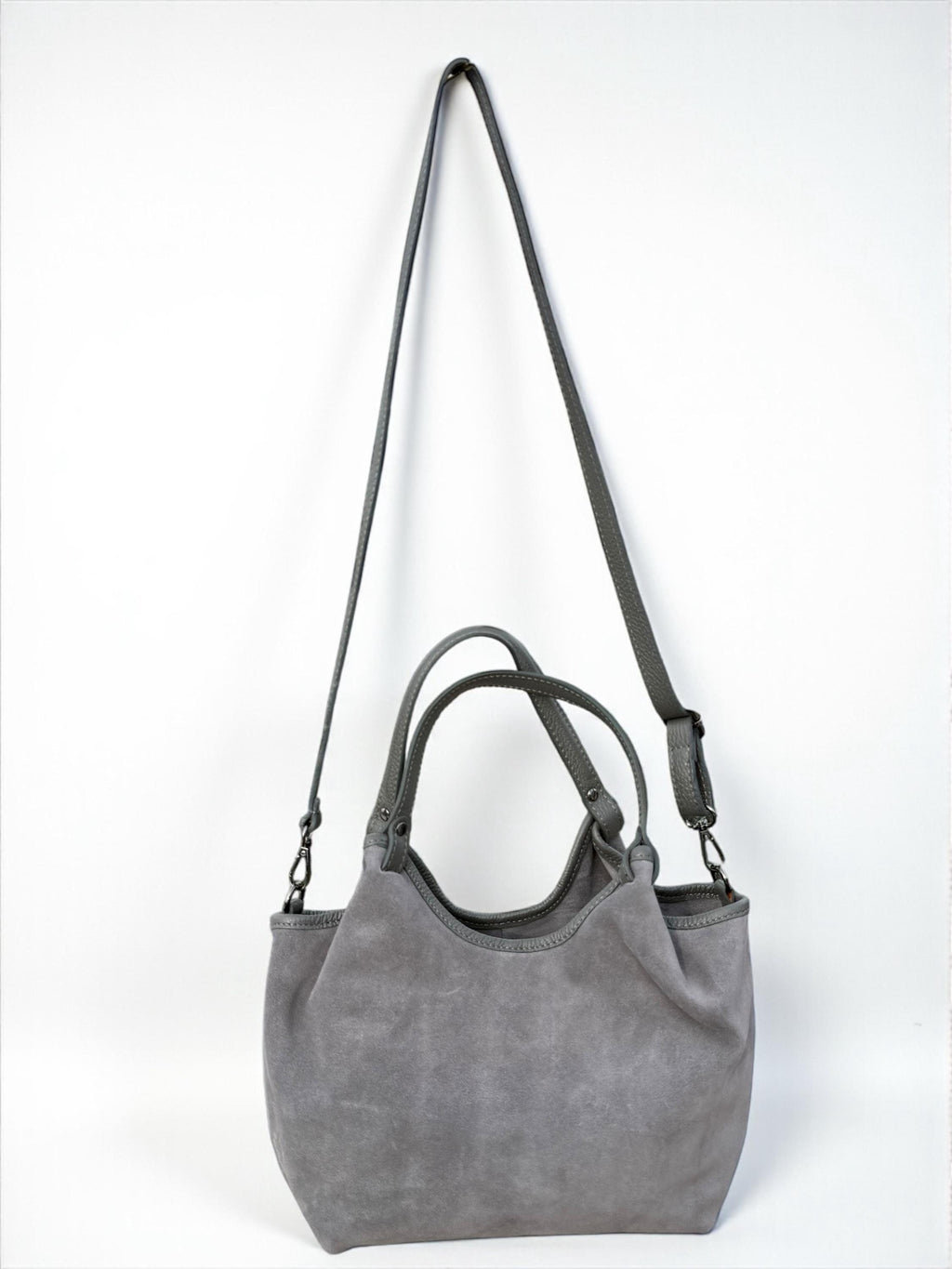 Medium size suede black shopper Bag
