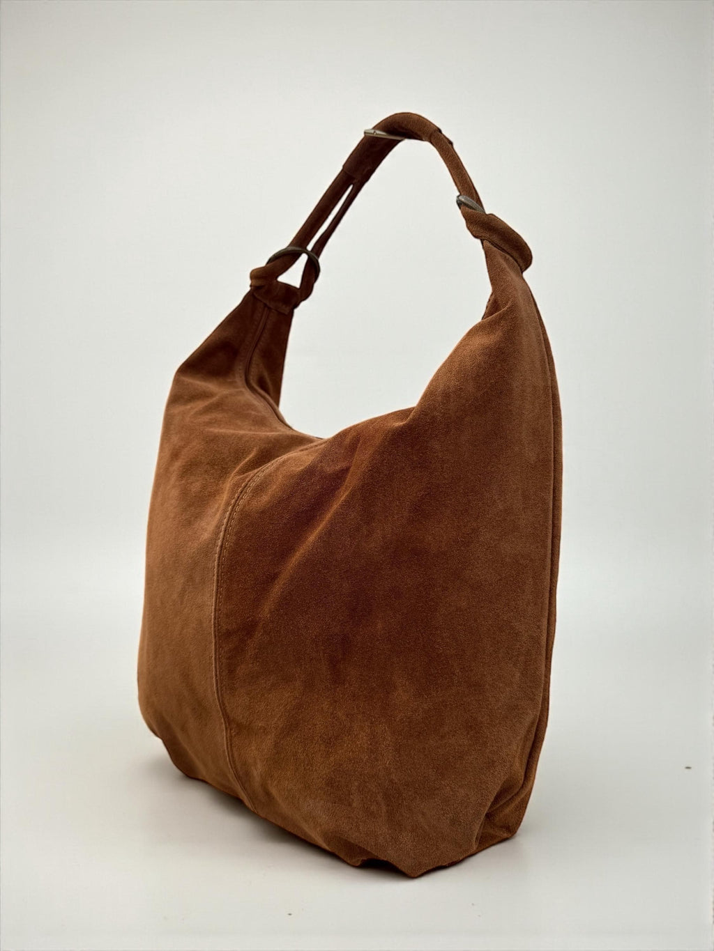 Brown Suede hobo Tote Bag