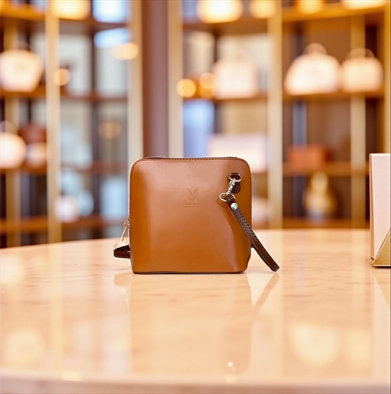 Structured Leather Earth tones Mini Bag