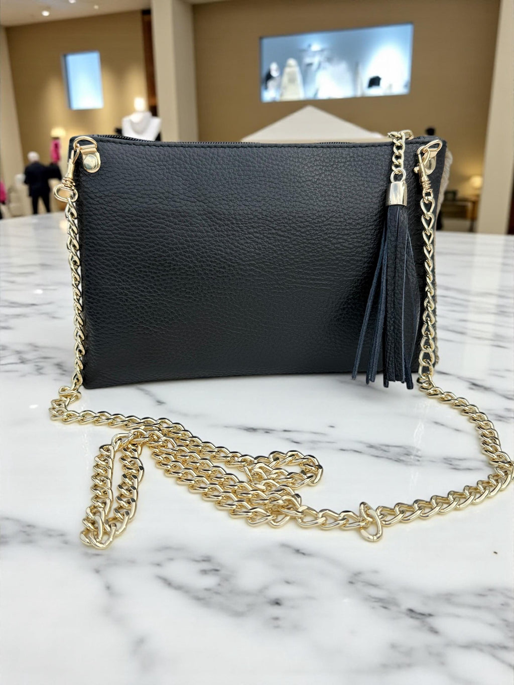 Pony Hair Genuine Leather Toupe Clutch