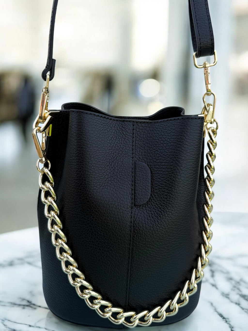 Leather Bucket Bag