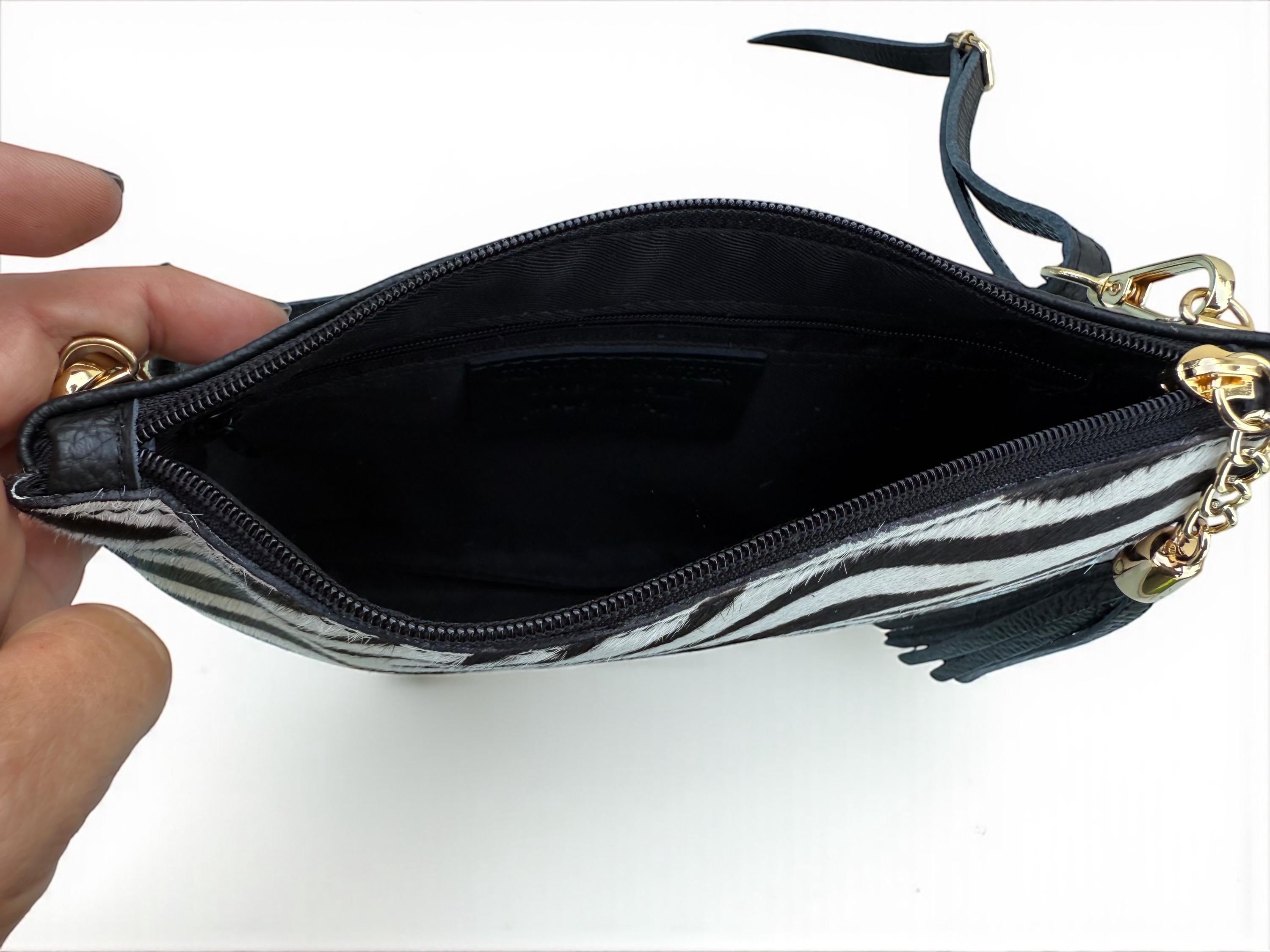 Zebra Print and Tassel clutch