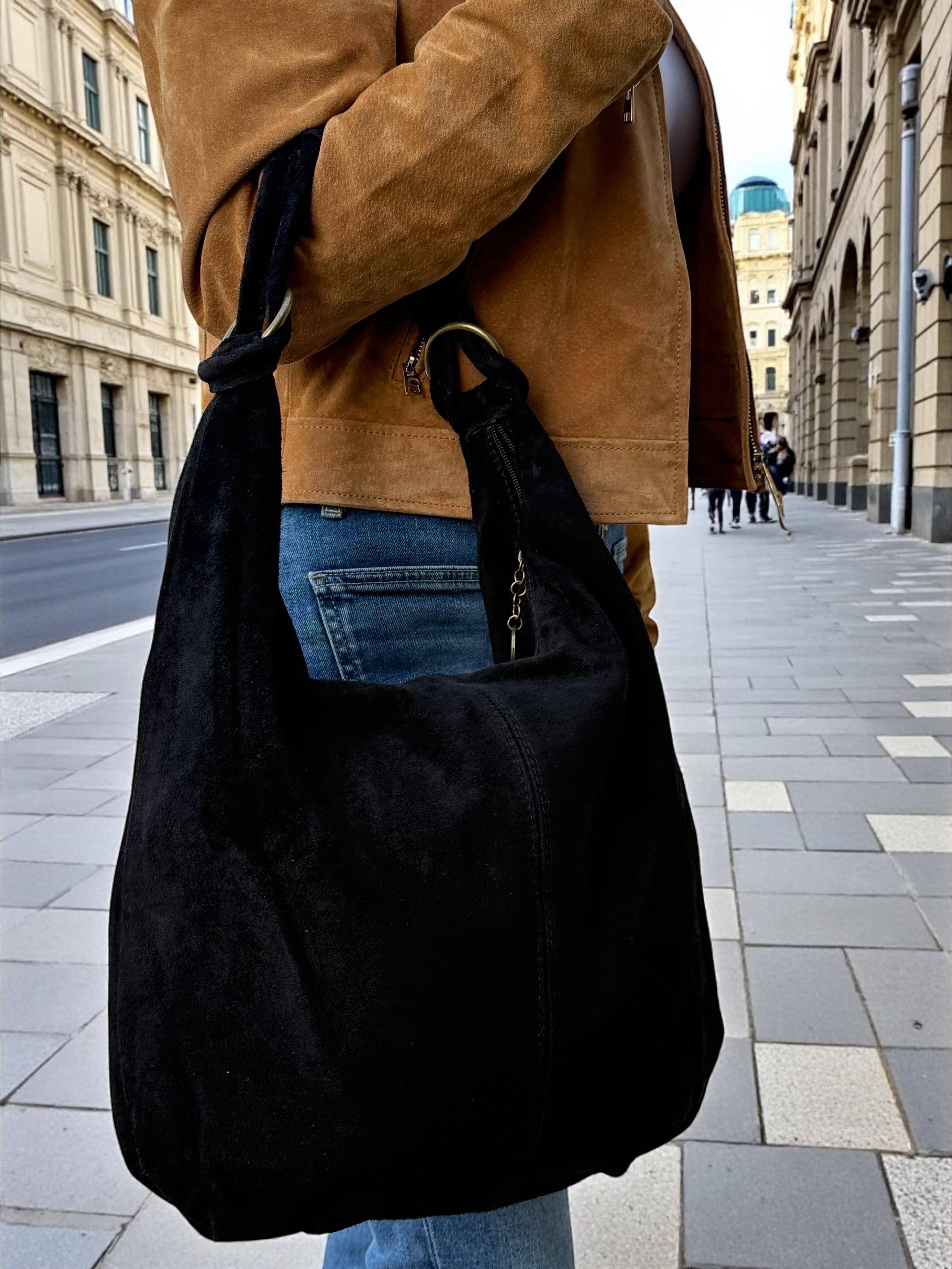 Large Suede hobo Bag