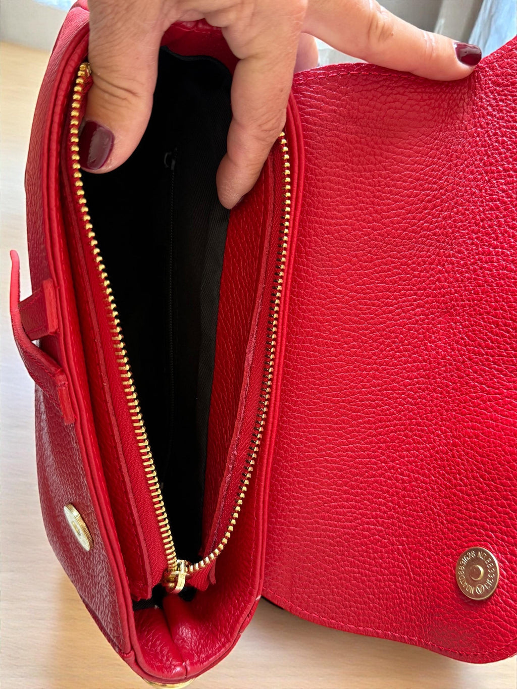 Pebble leather Saddle Flap Asymmetric Bag